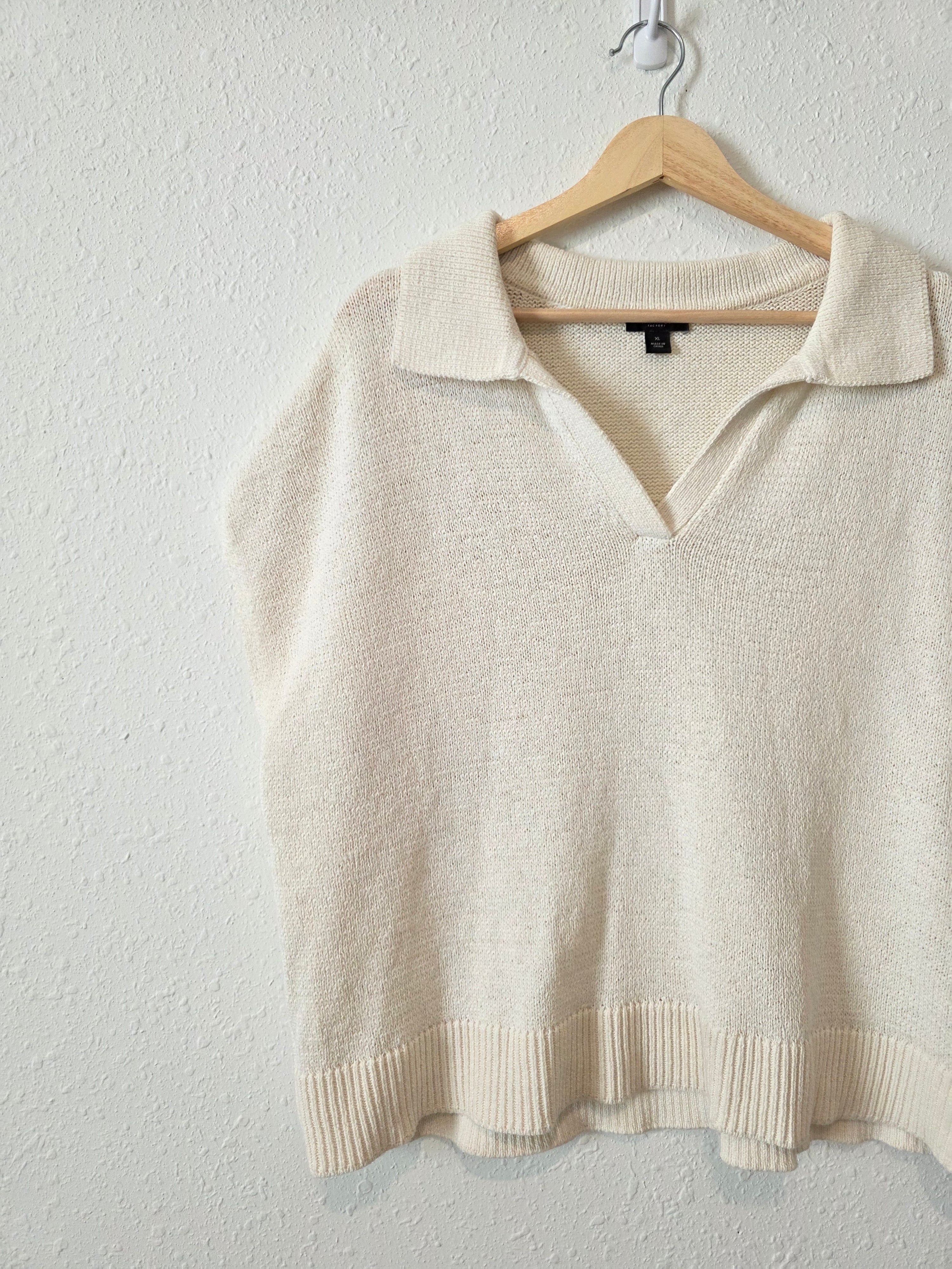 Cream Collared Sweater Vest (XL)
