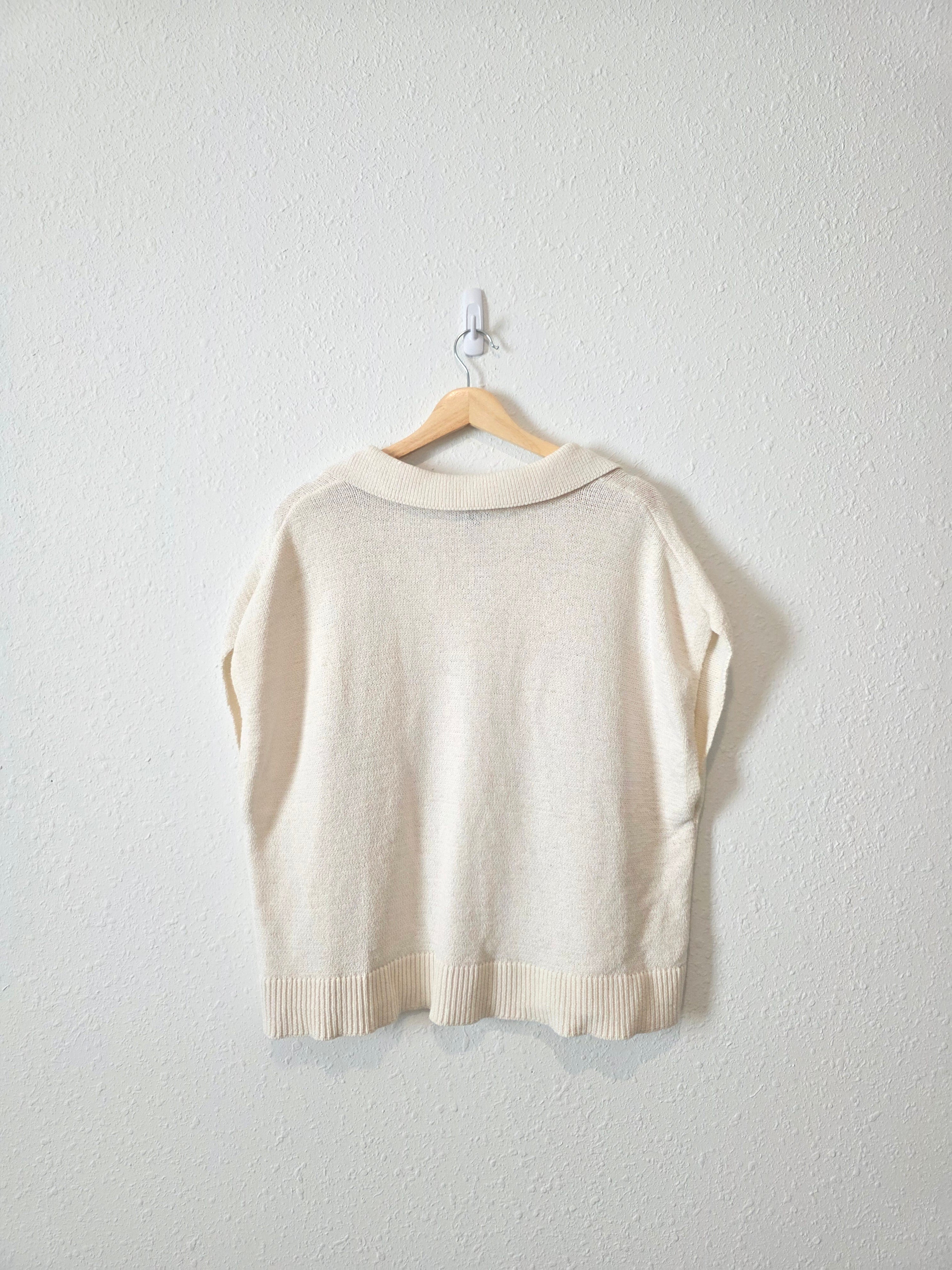 Cream Collared Sweater Vest (XL)
