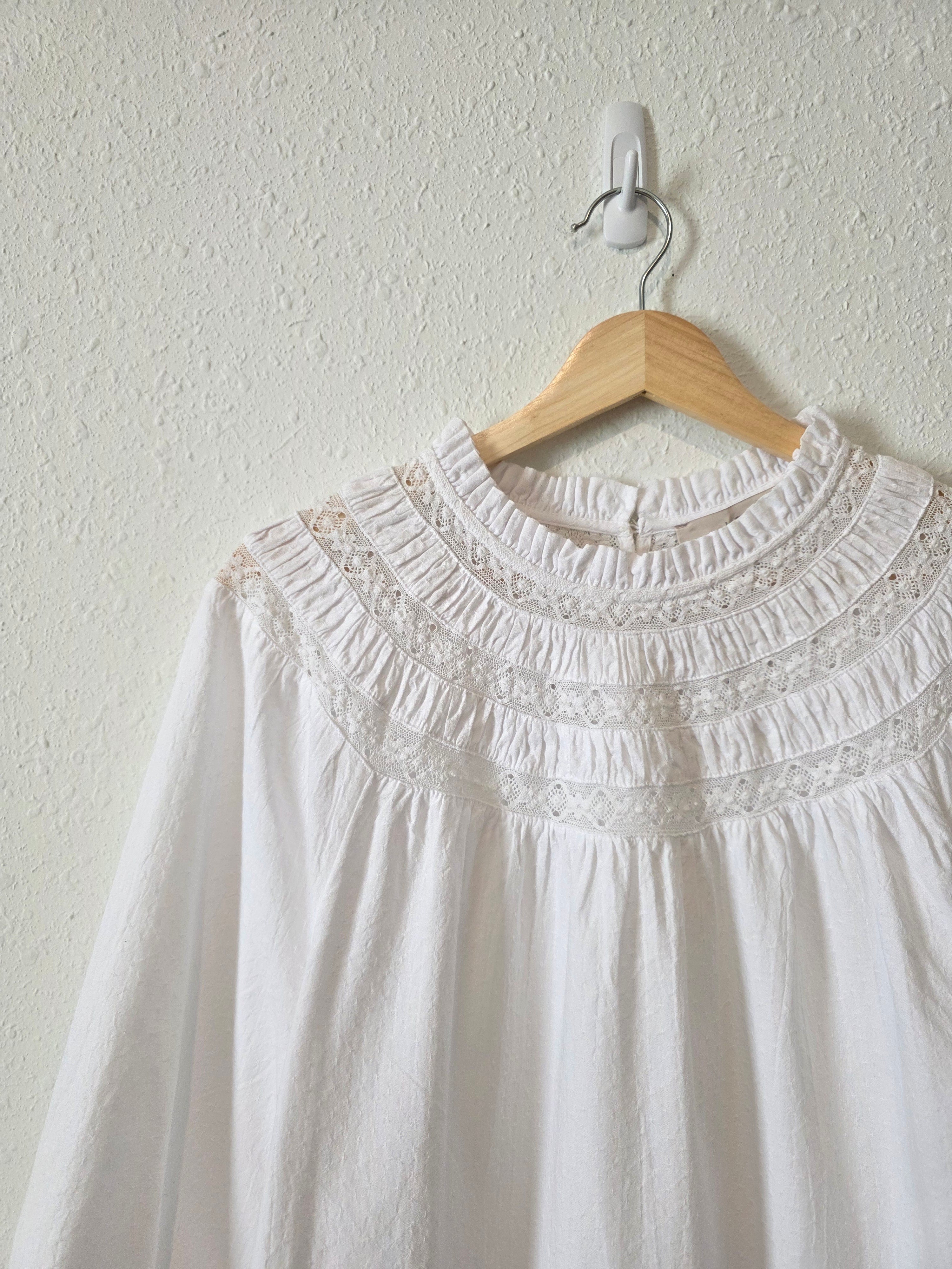 Loft White Puff Sleeve Blouse (XL)