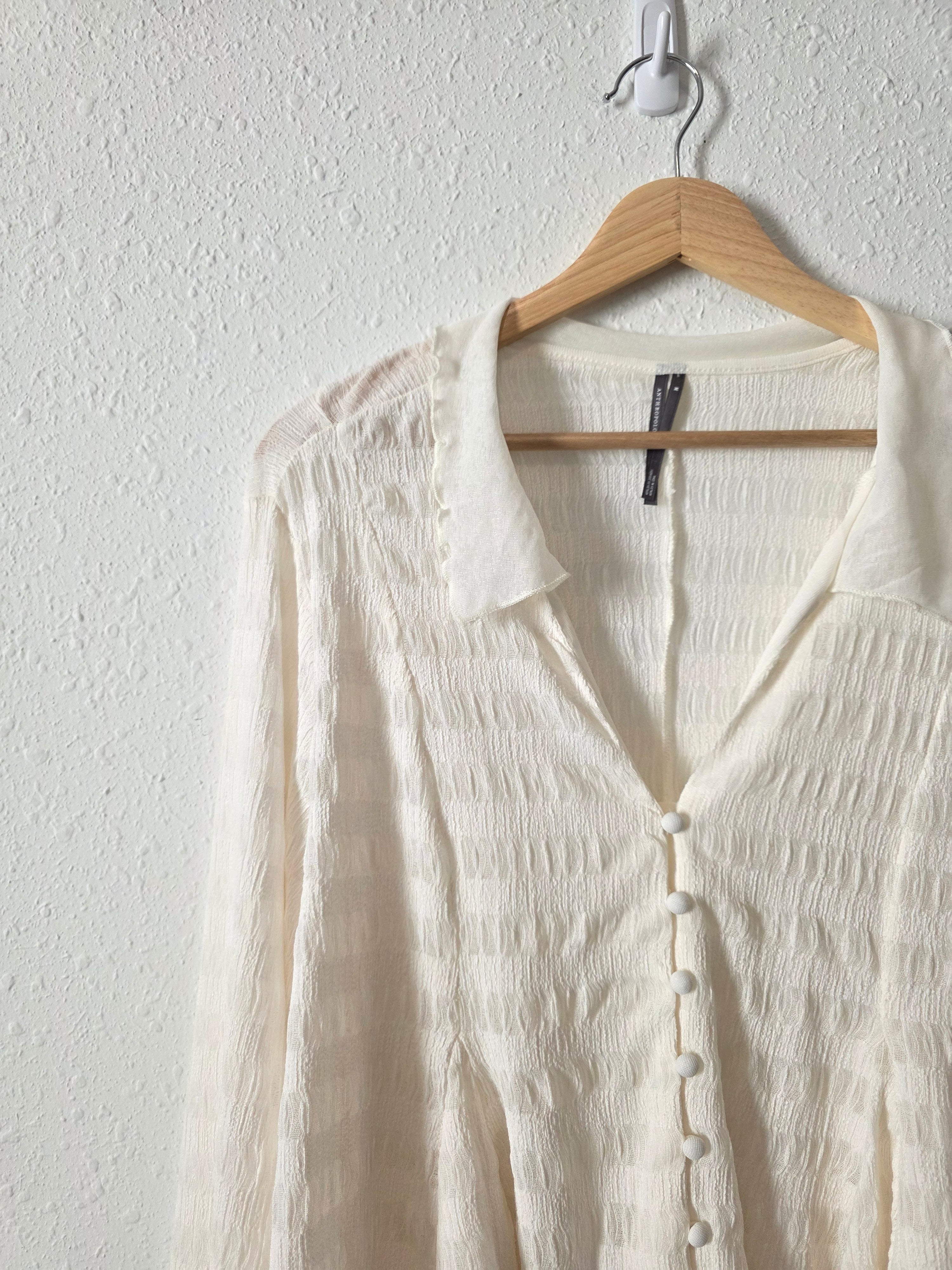 Anthropologie Textured Button Up (M)