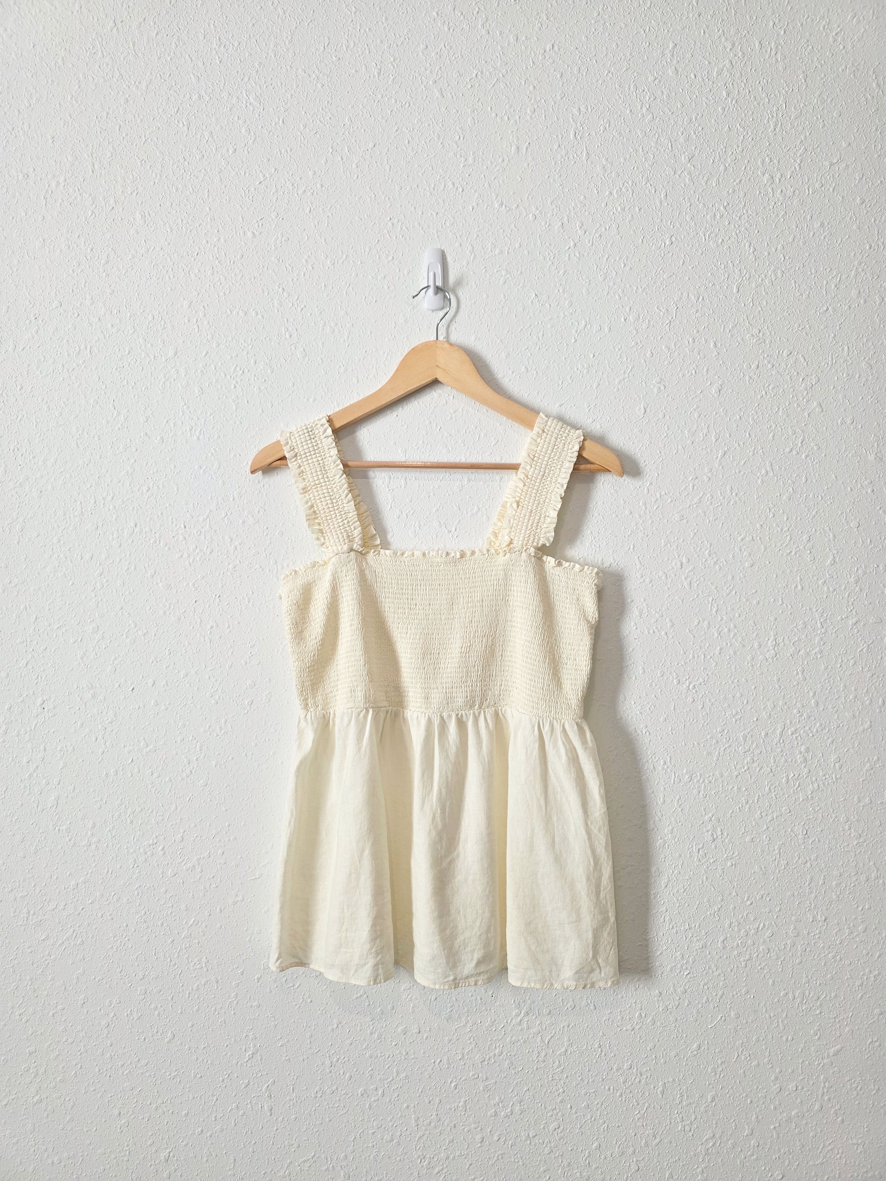 Linen Blend Smocked Tank (M)