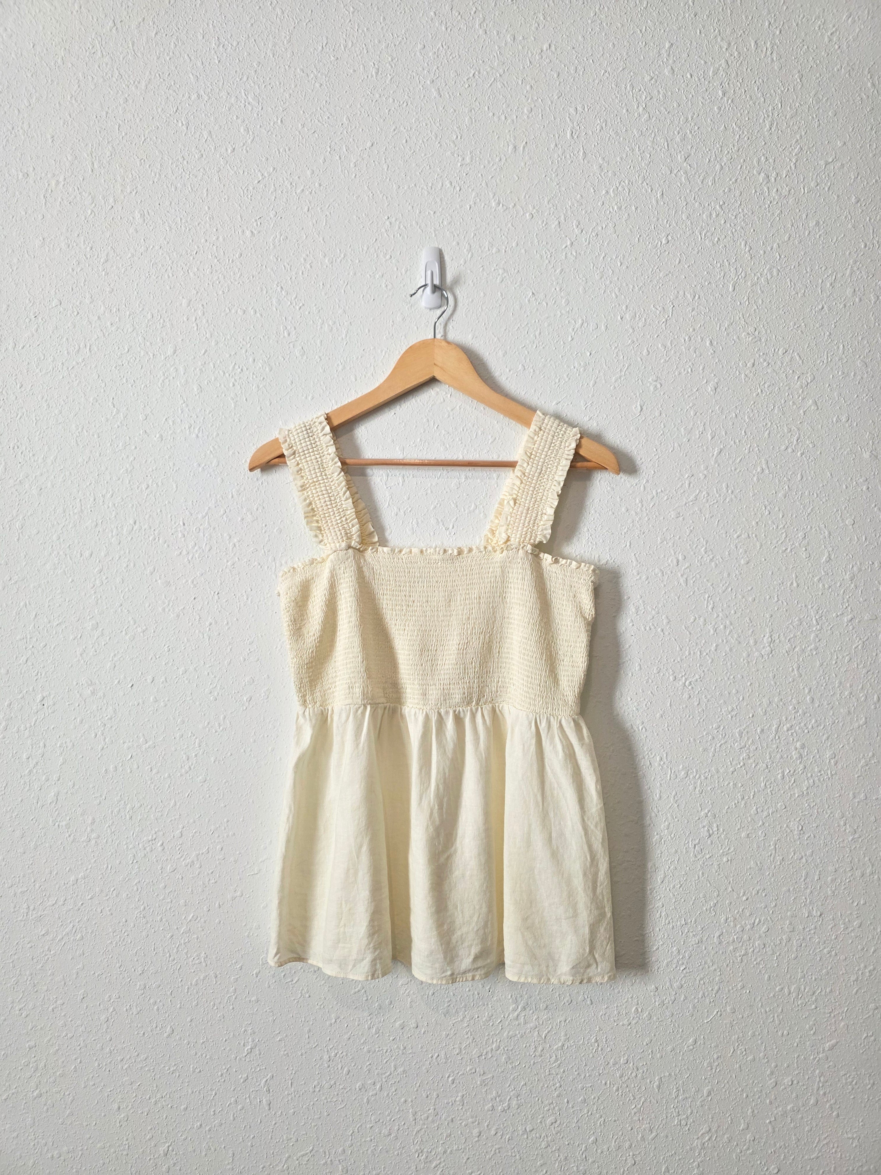Linen Blend Smocked Tank (M)