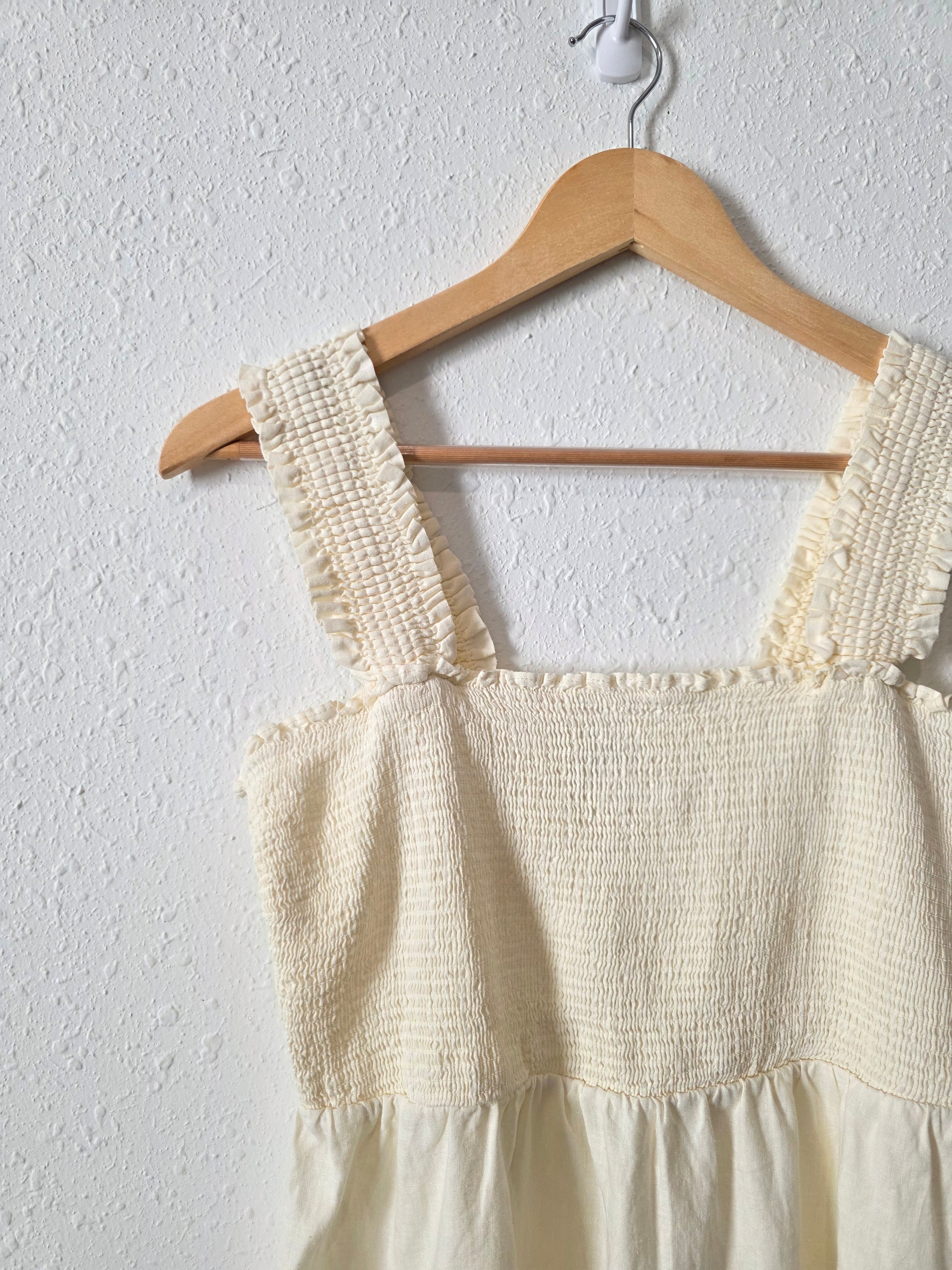 Linen Blend Smocked Tank (M)