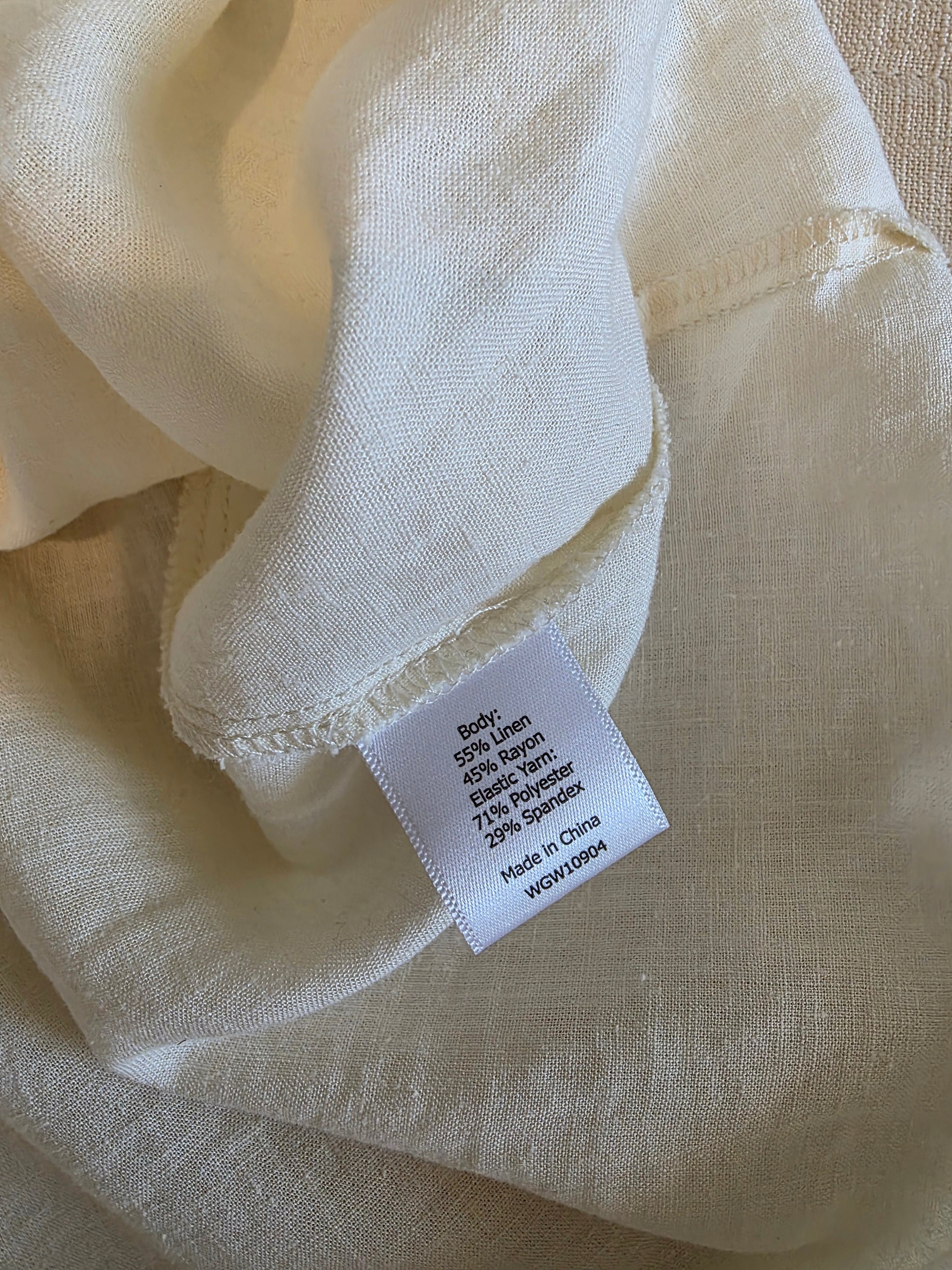 Linen Blend Smocked Tank (M)