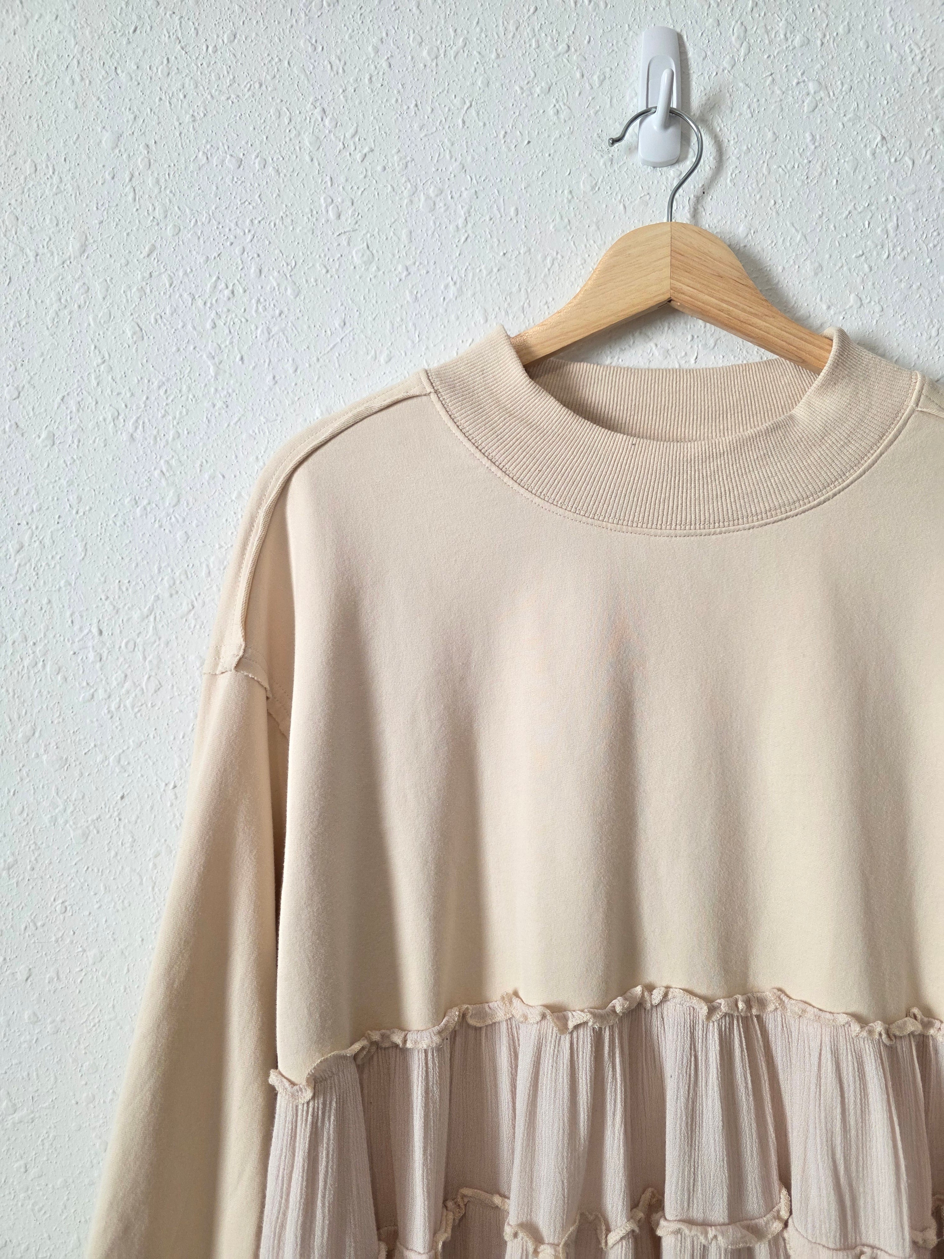 Listicle Ruffle Babydoll Sweater (S)