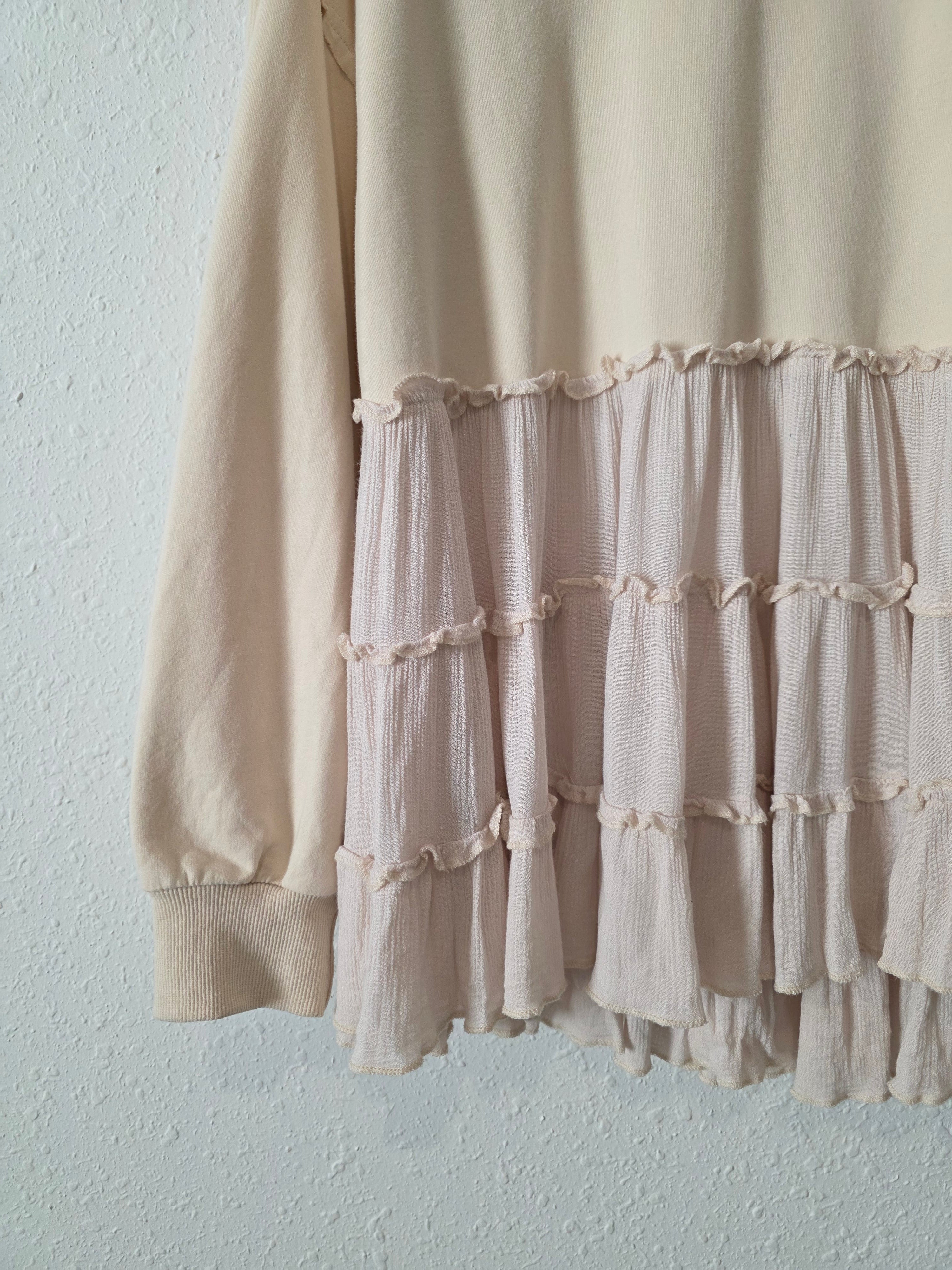 Listicle Ruffle Babydoll Sweater (S)