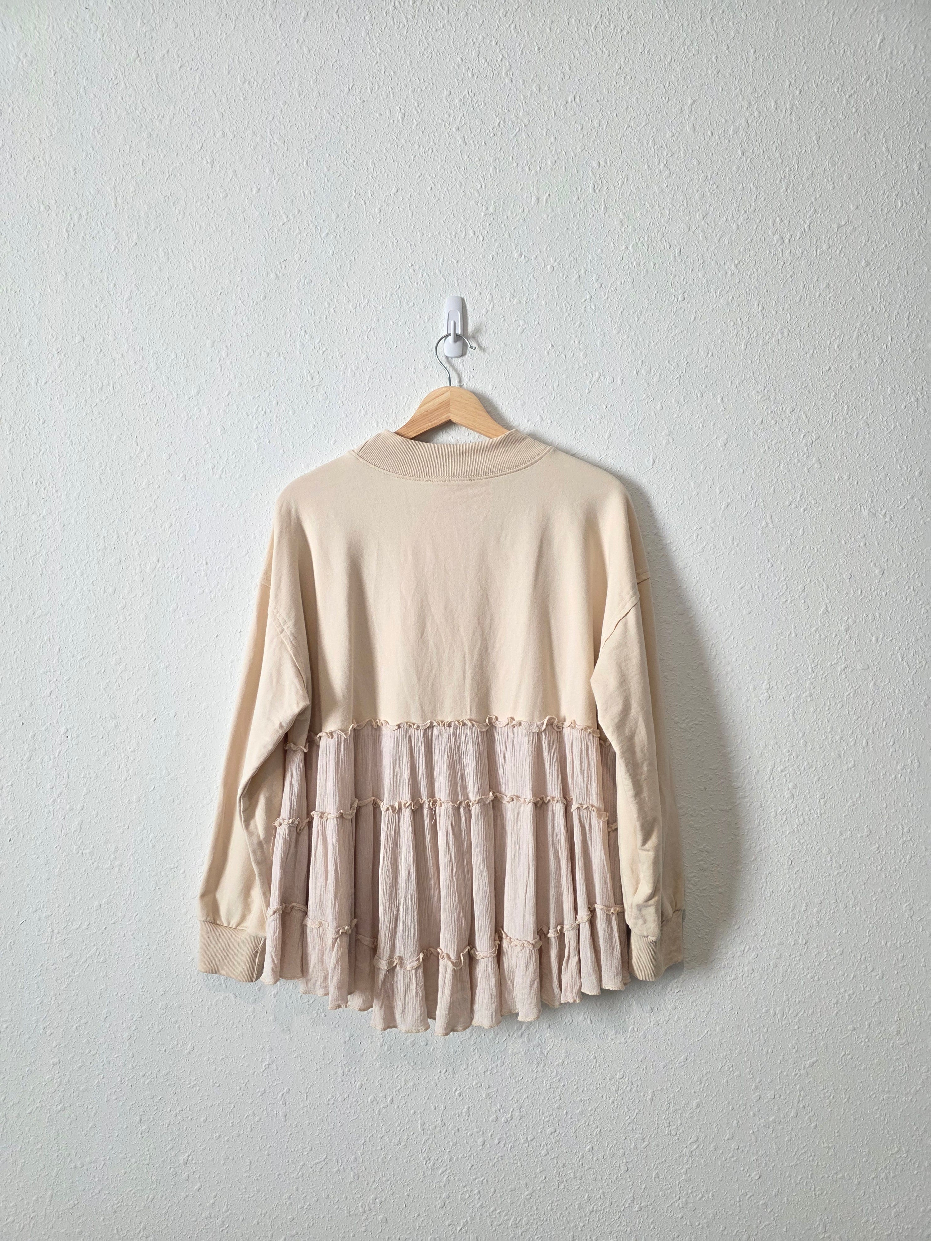 Listicle Ruffle Babydoll Sweater (S)
