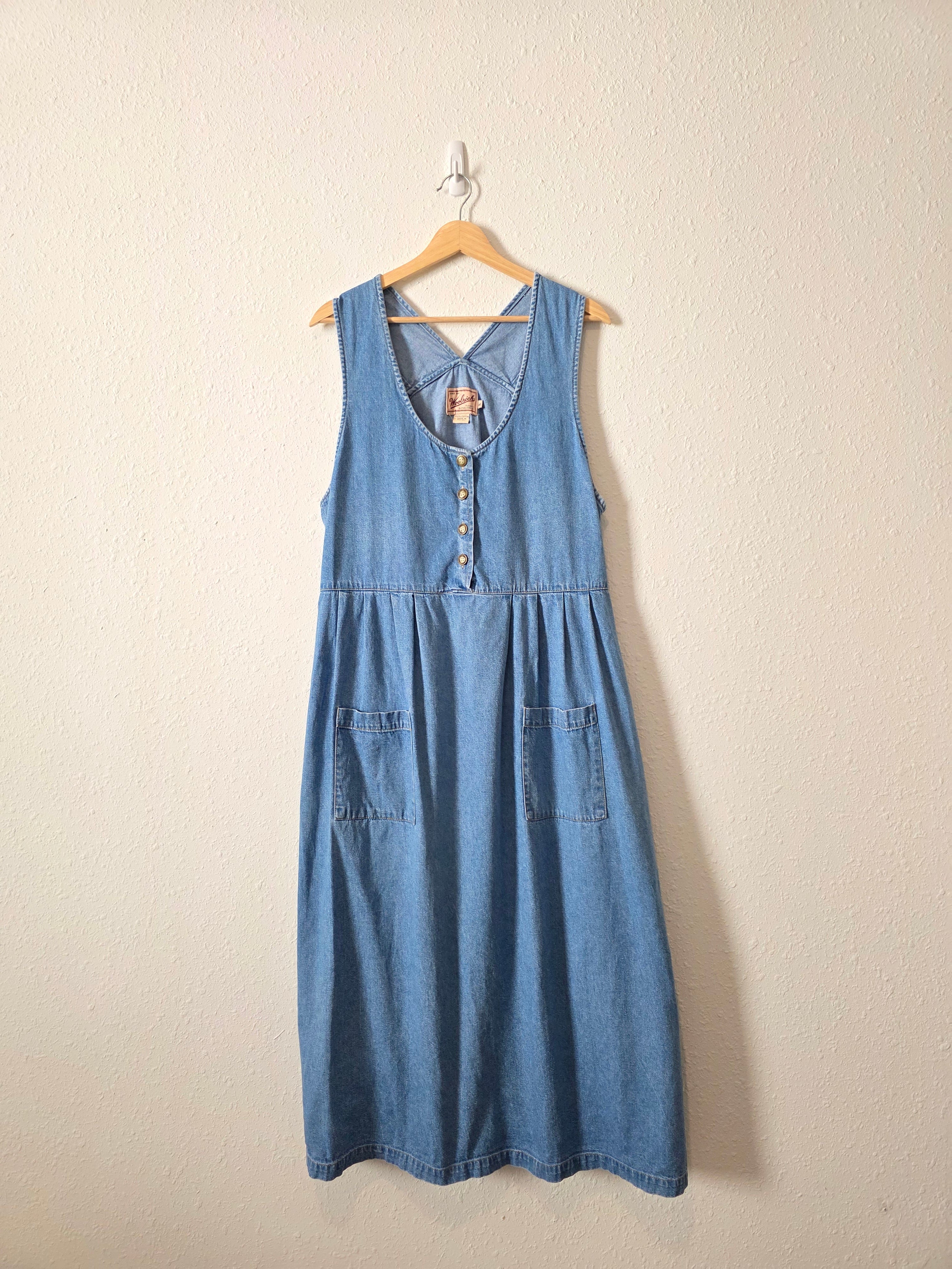 Vintage Denim Midi Dress (XL)