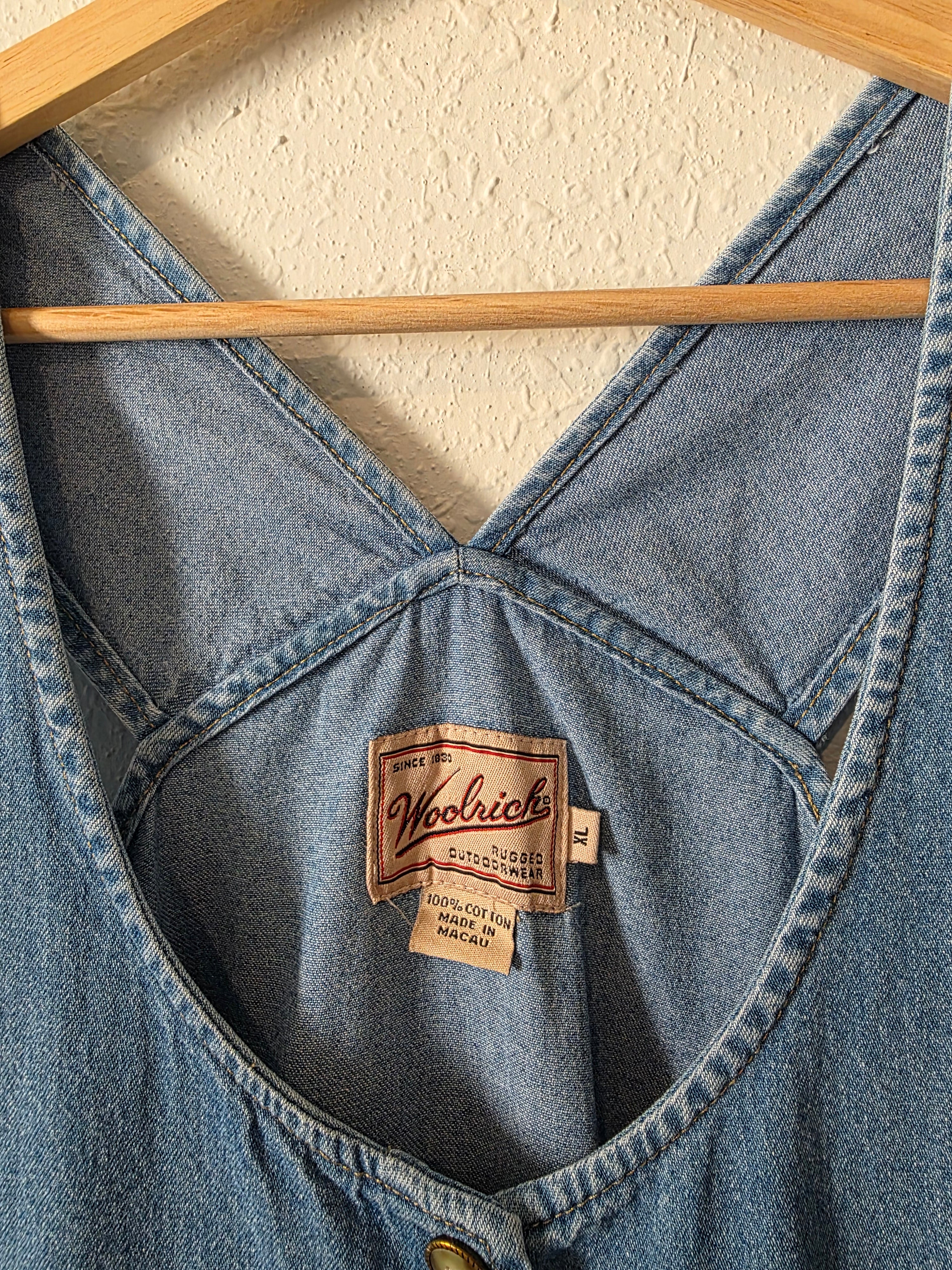 Vintage Denim Midi Dress (XL)