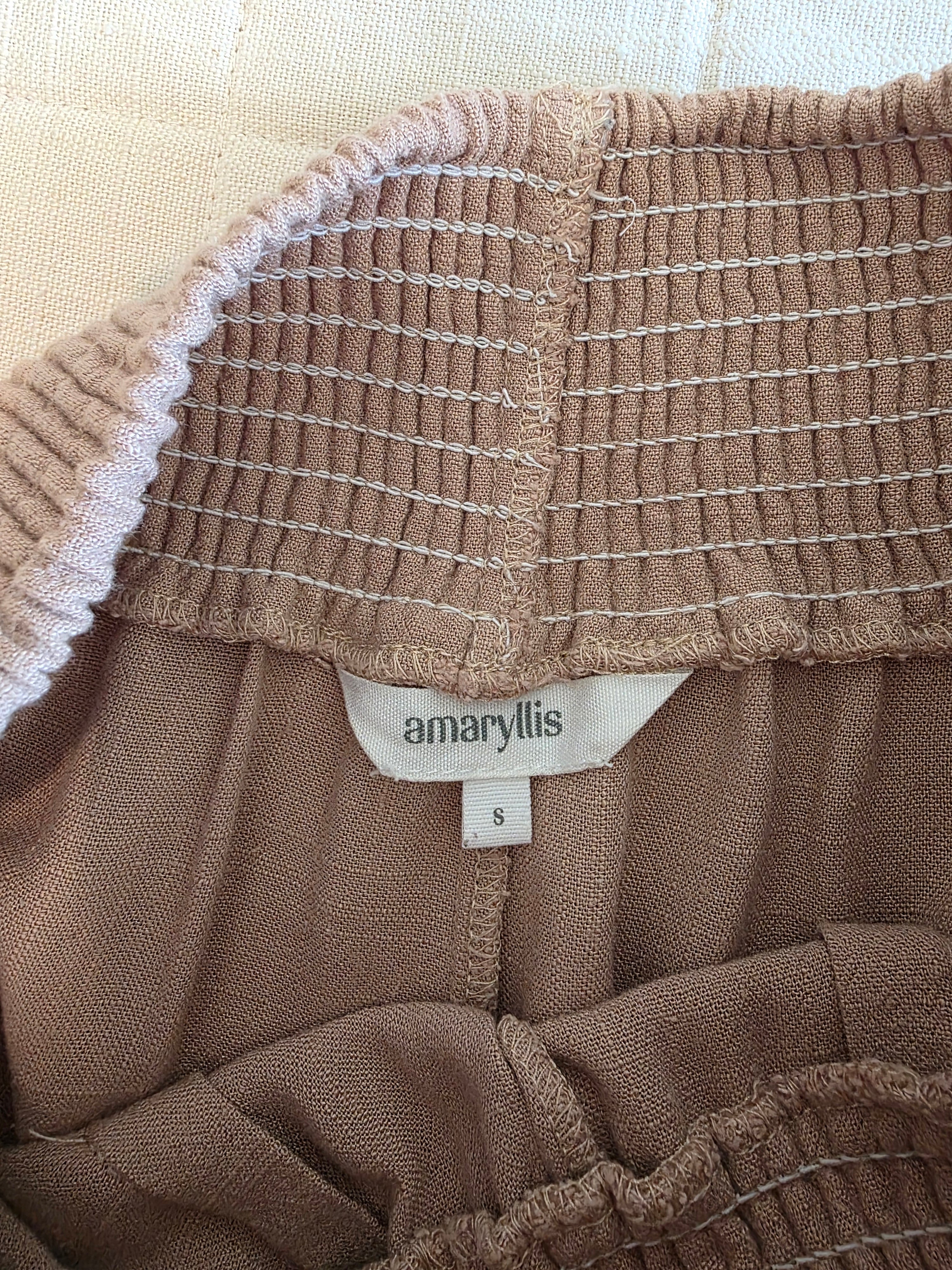 Wide Leg Linen Blend Pants (S)