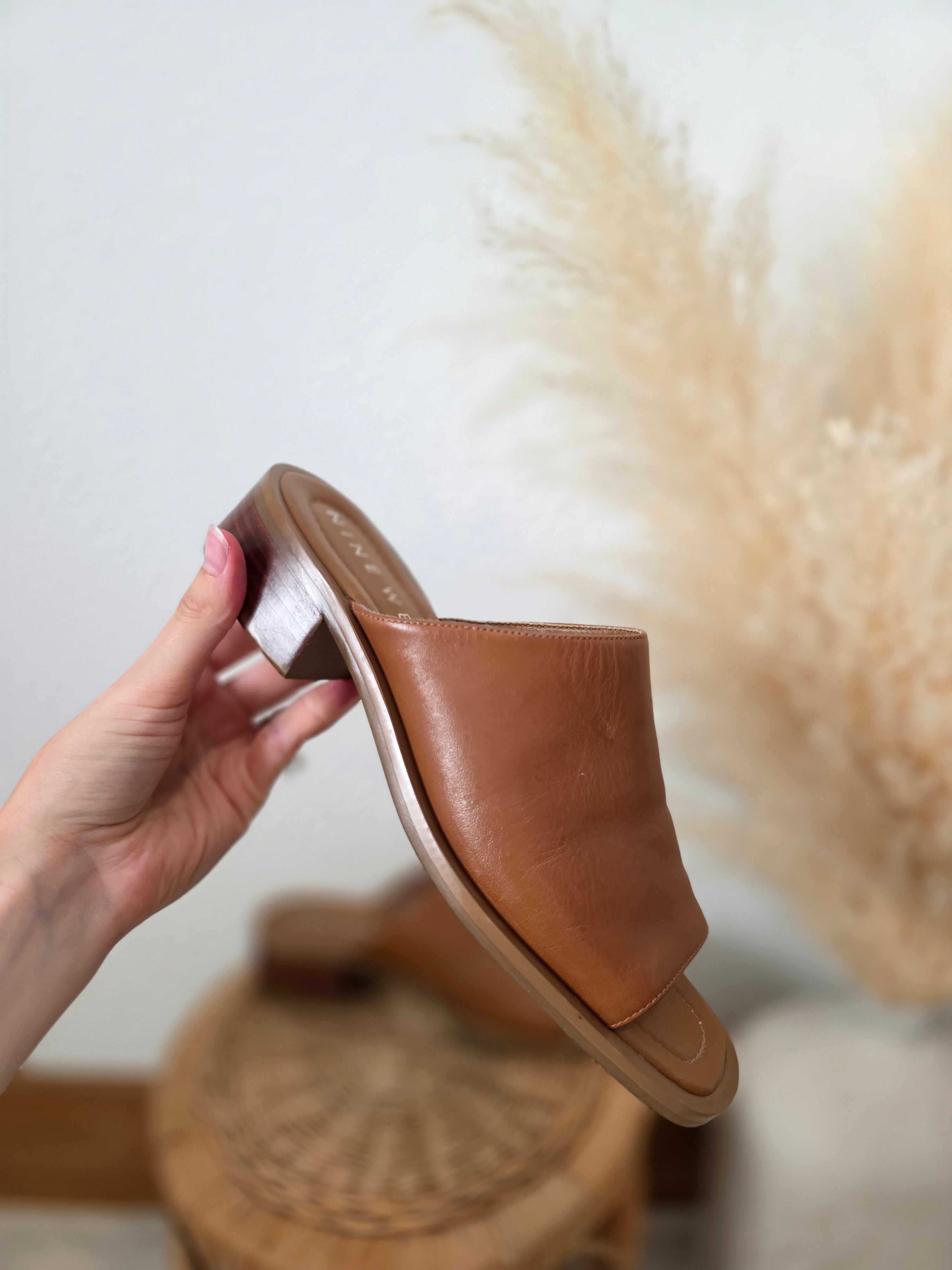 Brown Leather Mules (8)