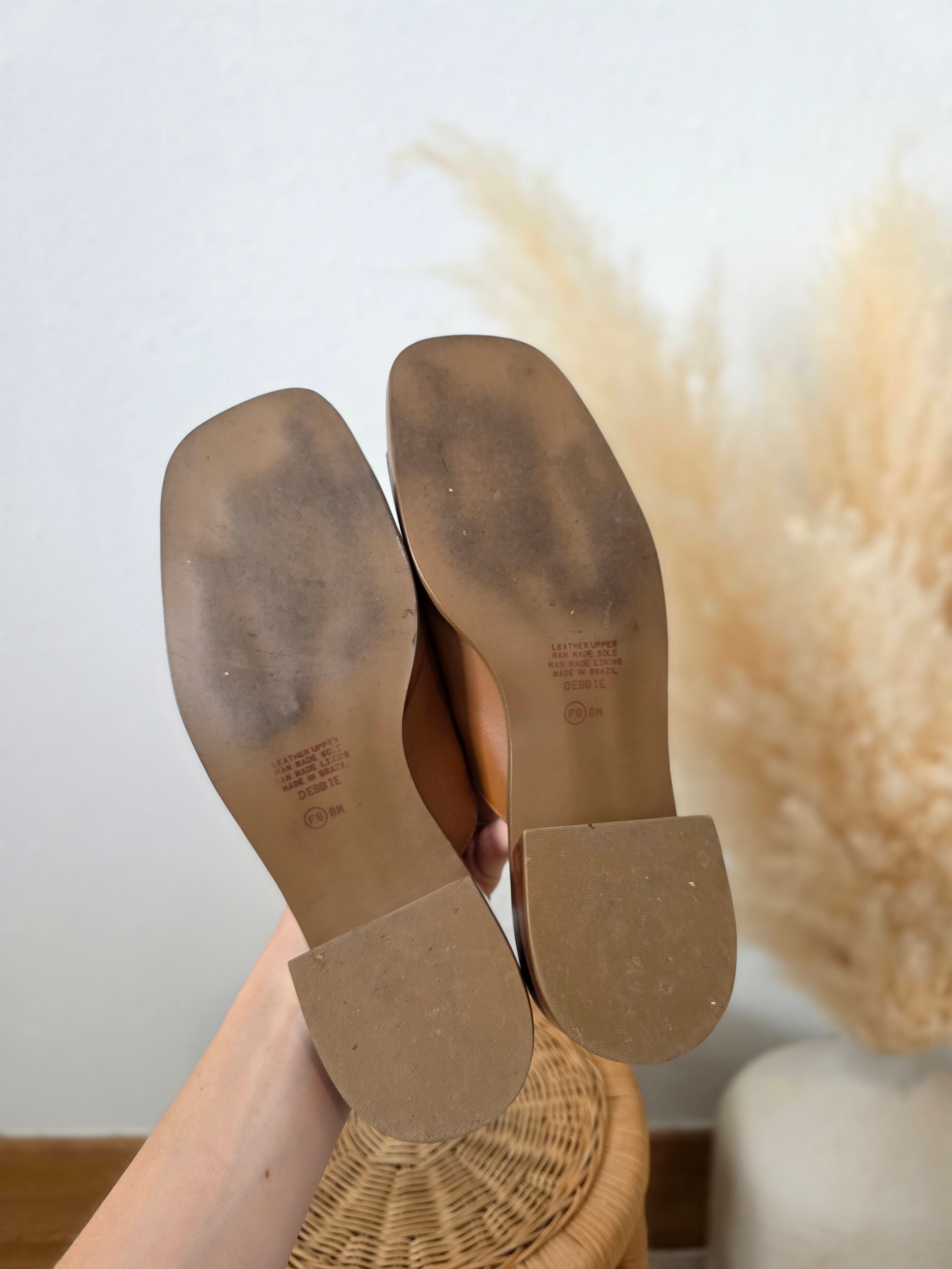 Brown Leather Mules (8)