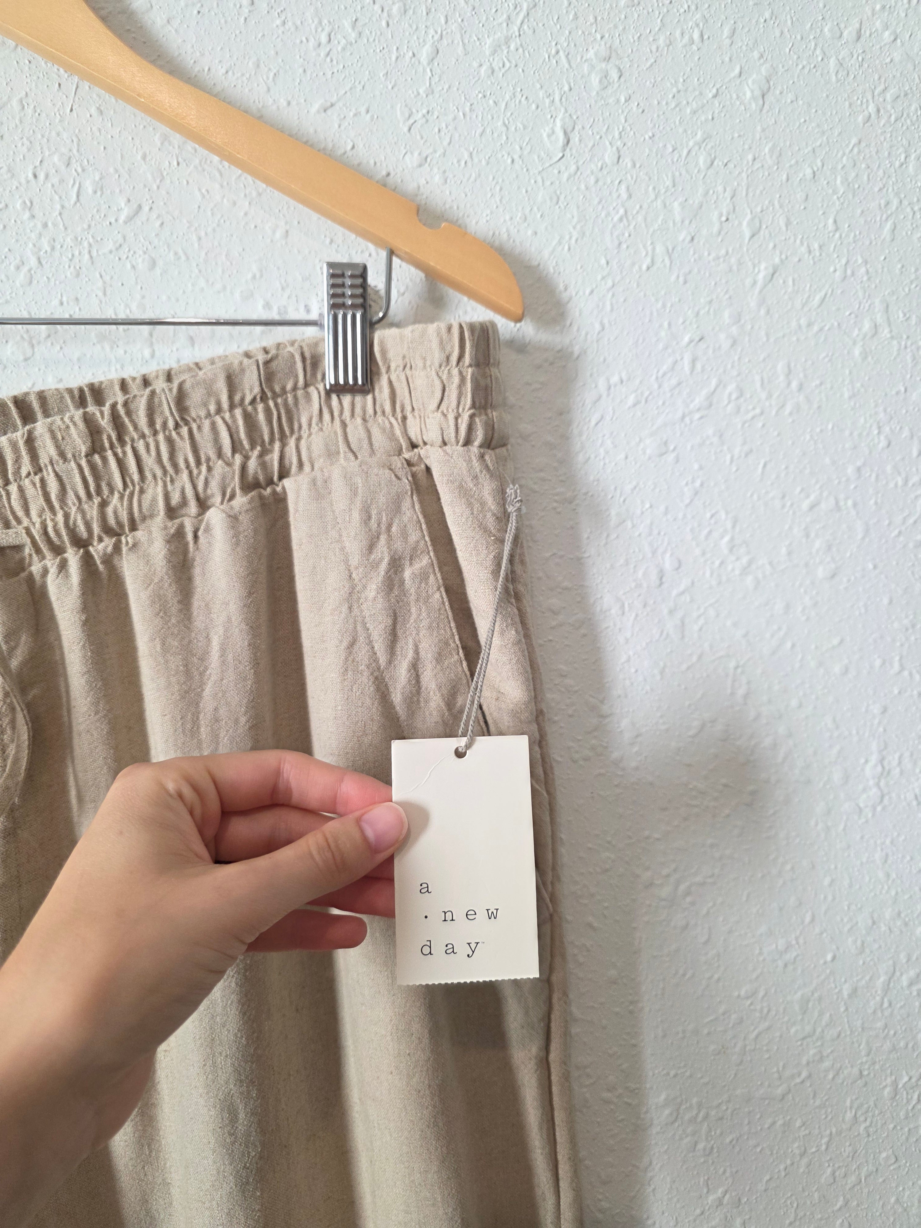 NEW Linen Wide Leg Pants (XL)