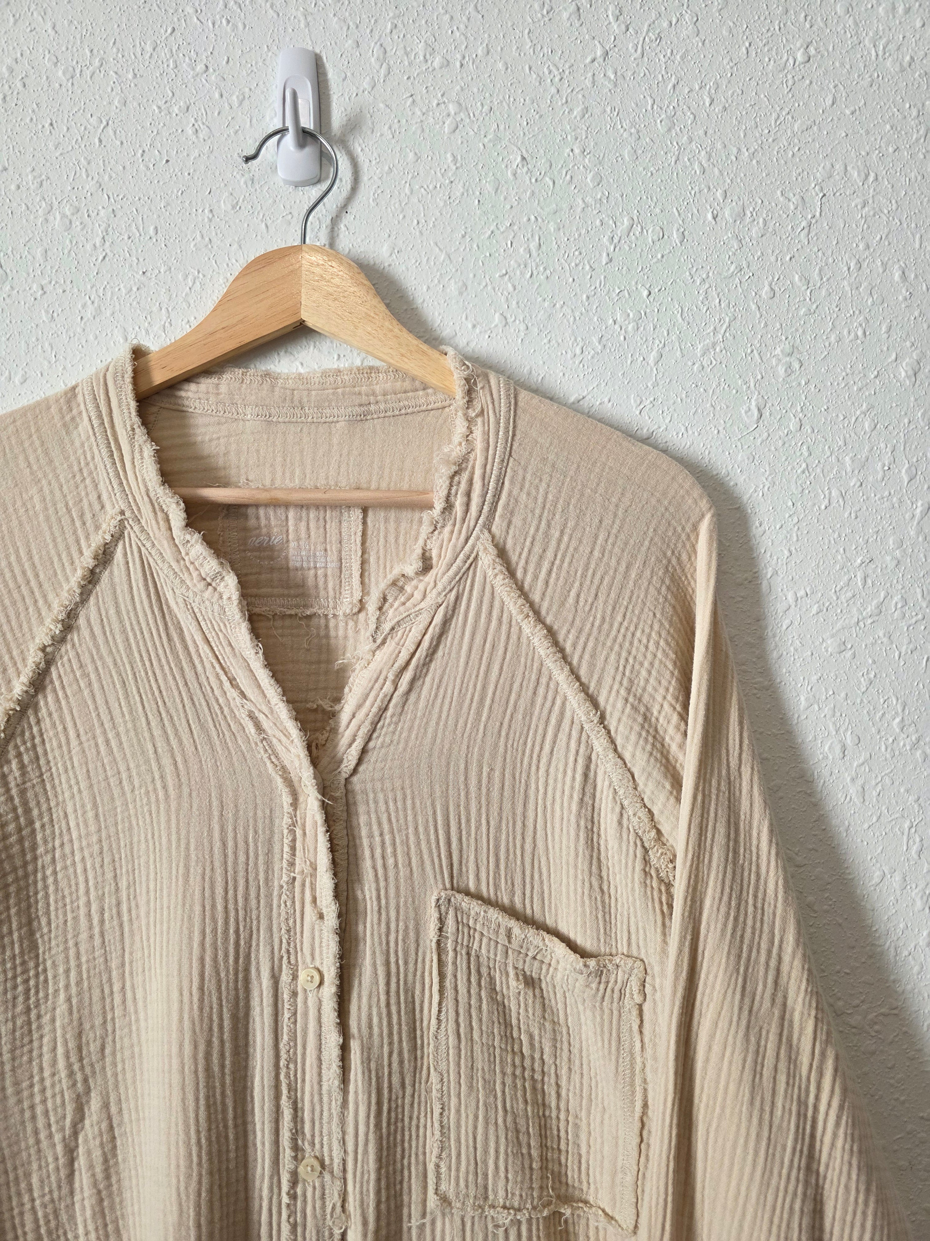 Aerie Cotton Gauze Button Up (XL)