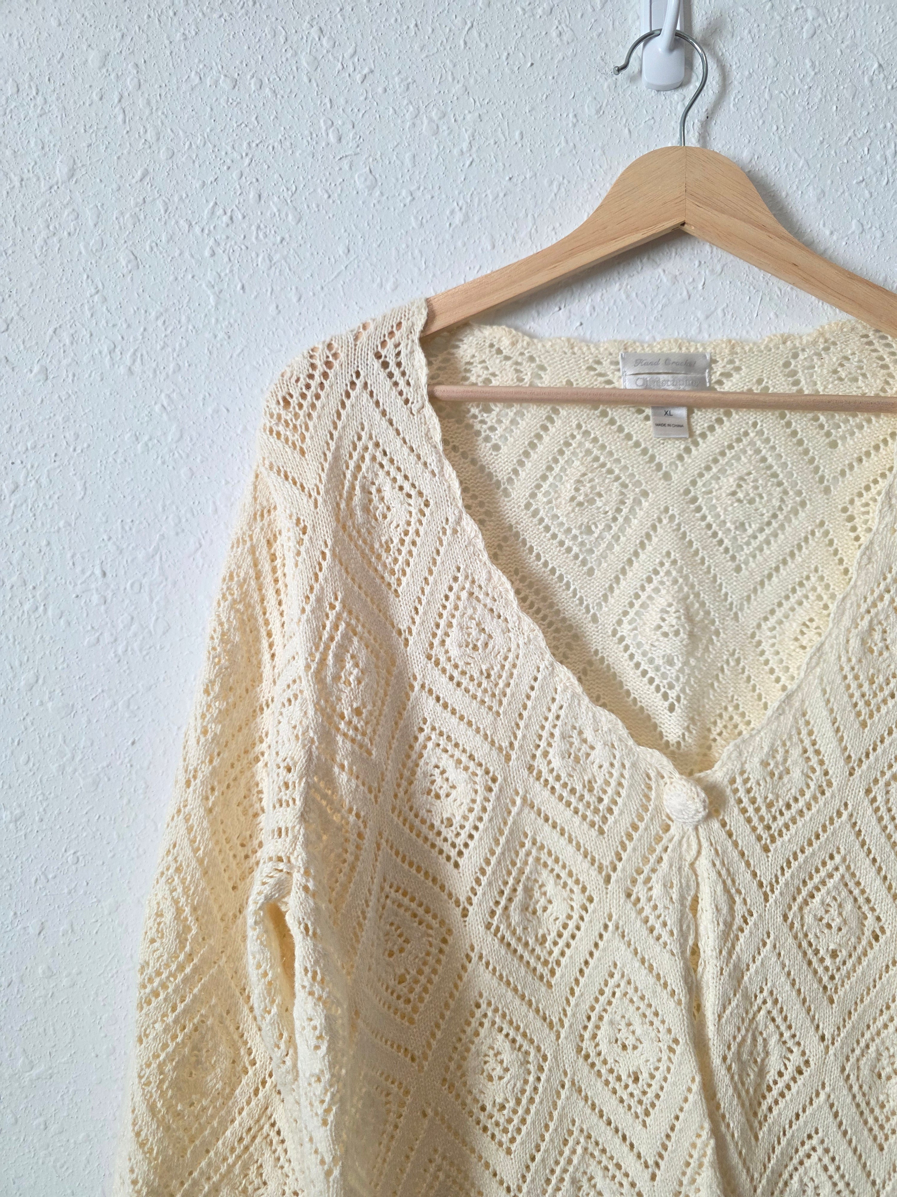 Vintage Crochet Knit Top (XL)