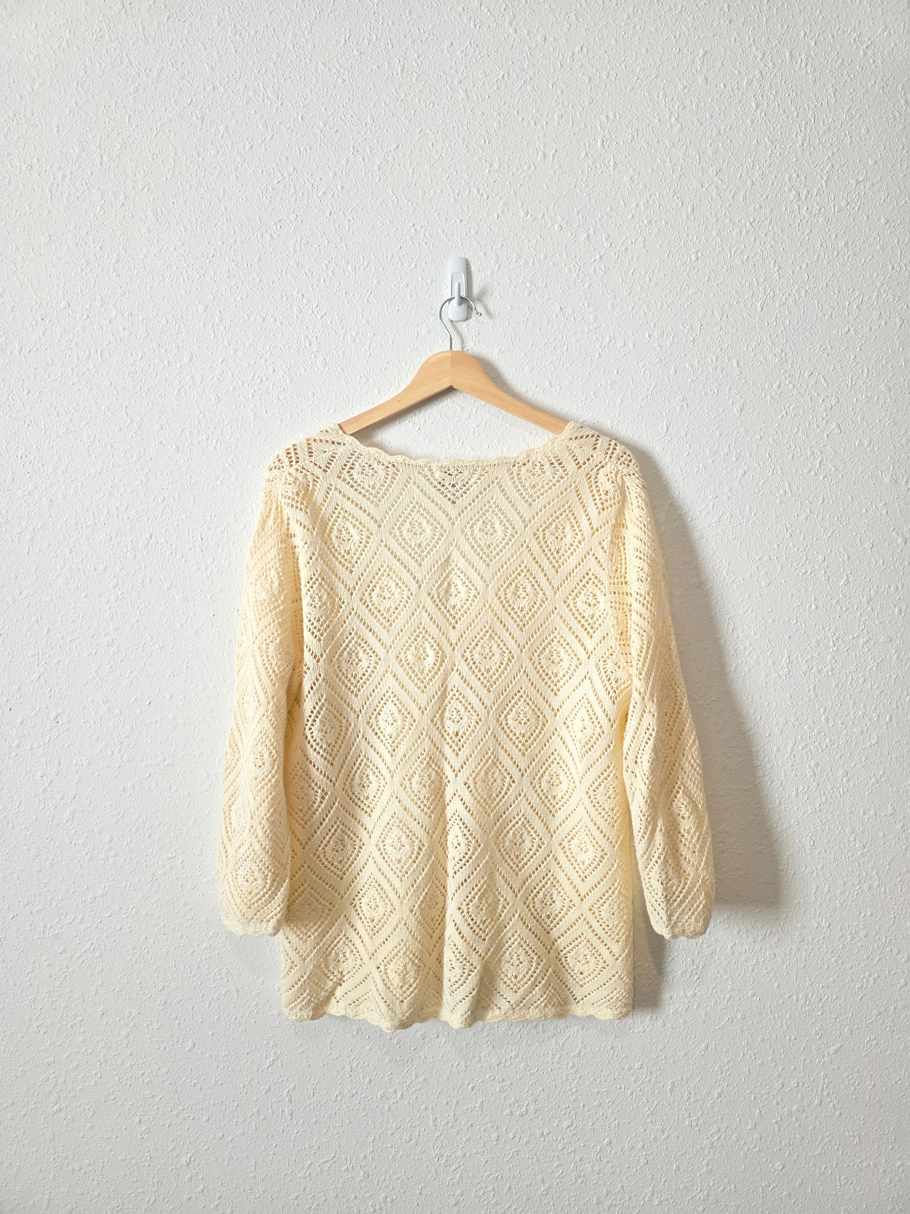 Vintage Crochet Knit Top (XL)
