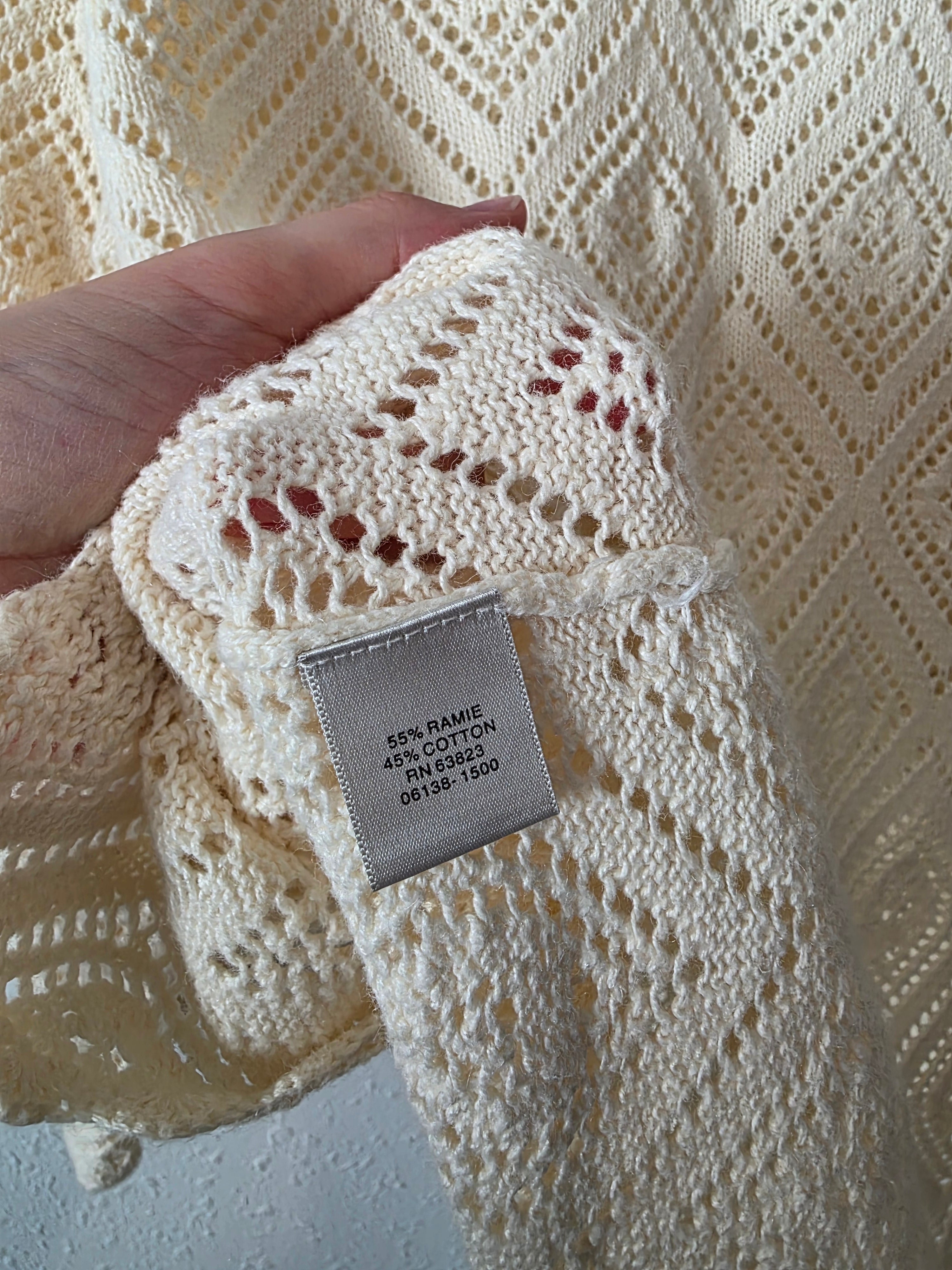 Vintage Crochet Knit Top (XL)