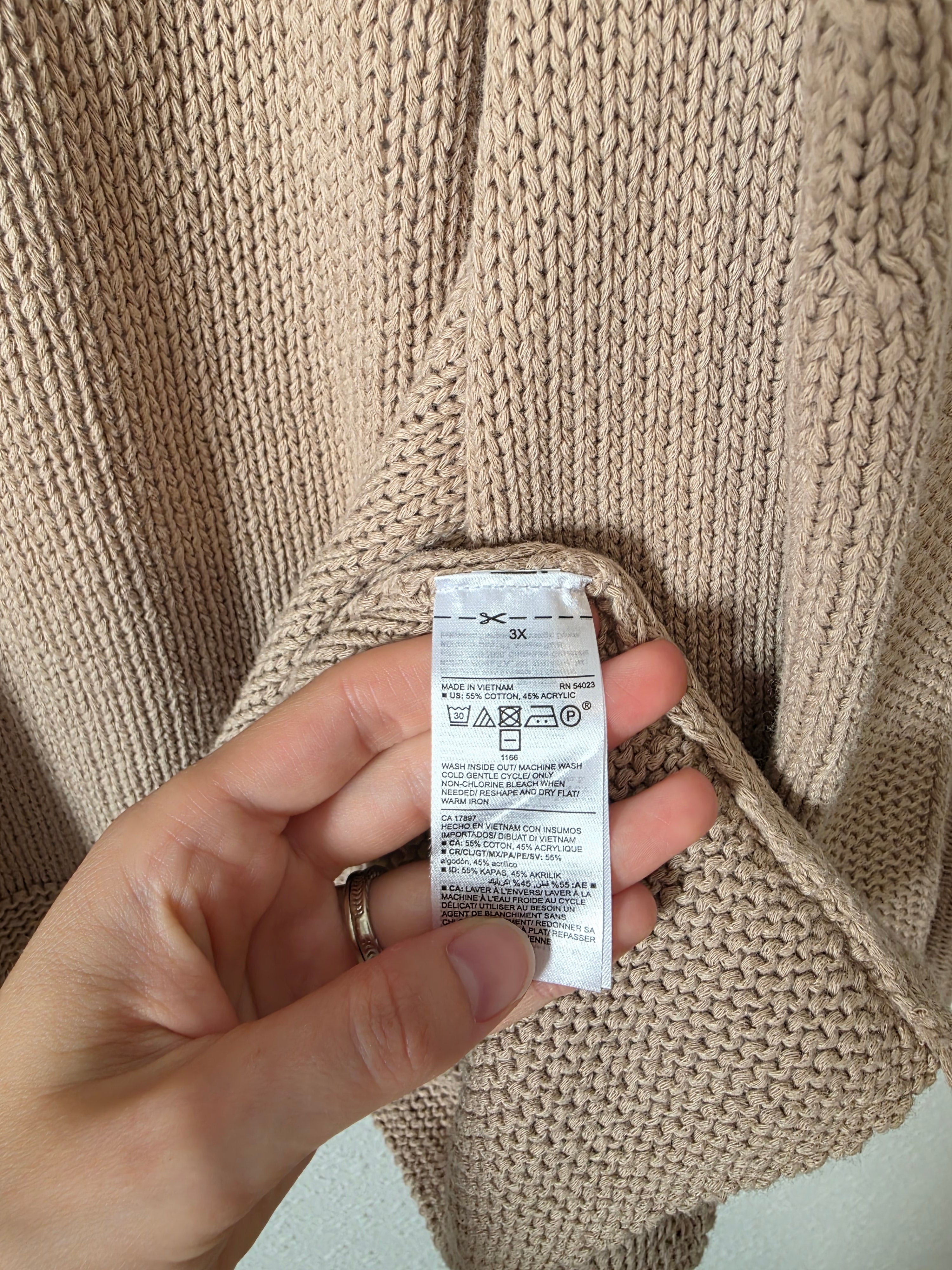 NEW Neutral Chunky Cardigan (3X)