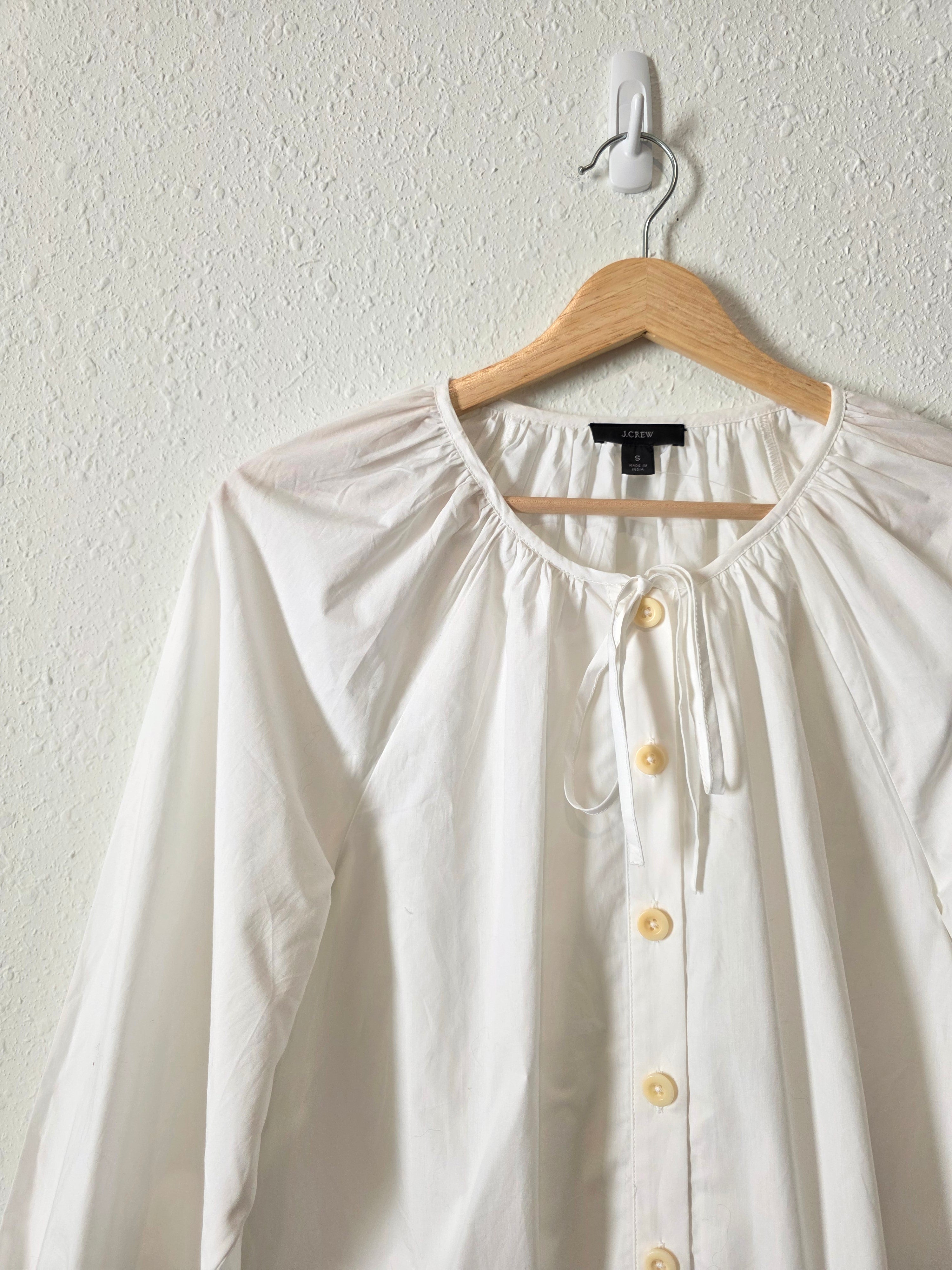 J.Crew Cotton Puff Sleeve Blouse (S)