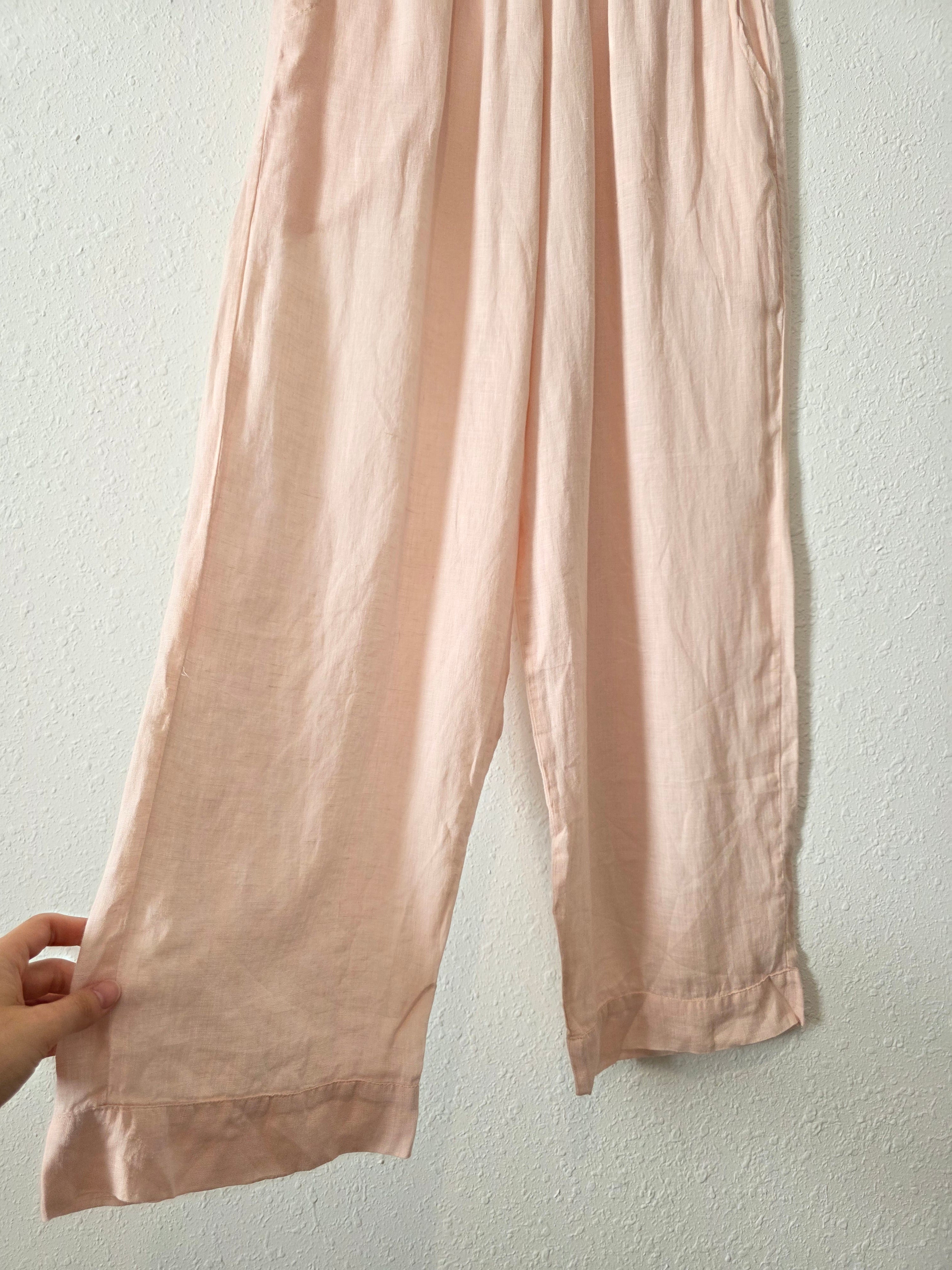 Flax Blush Linen Pants (S)