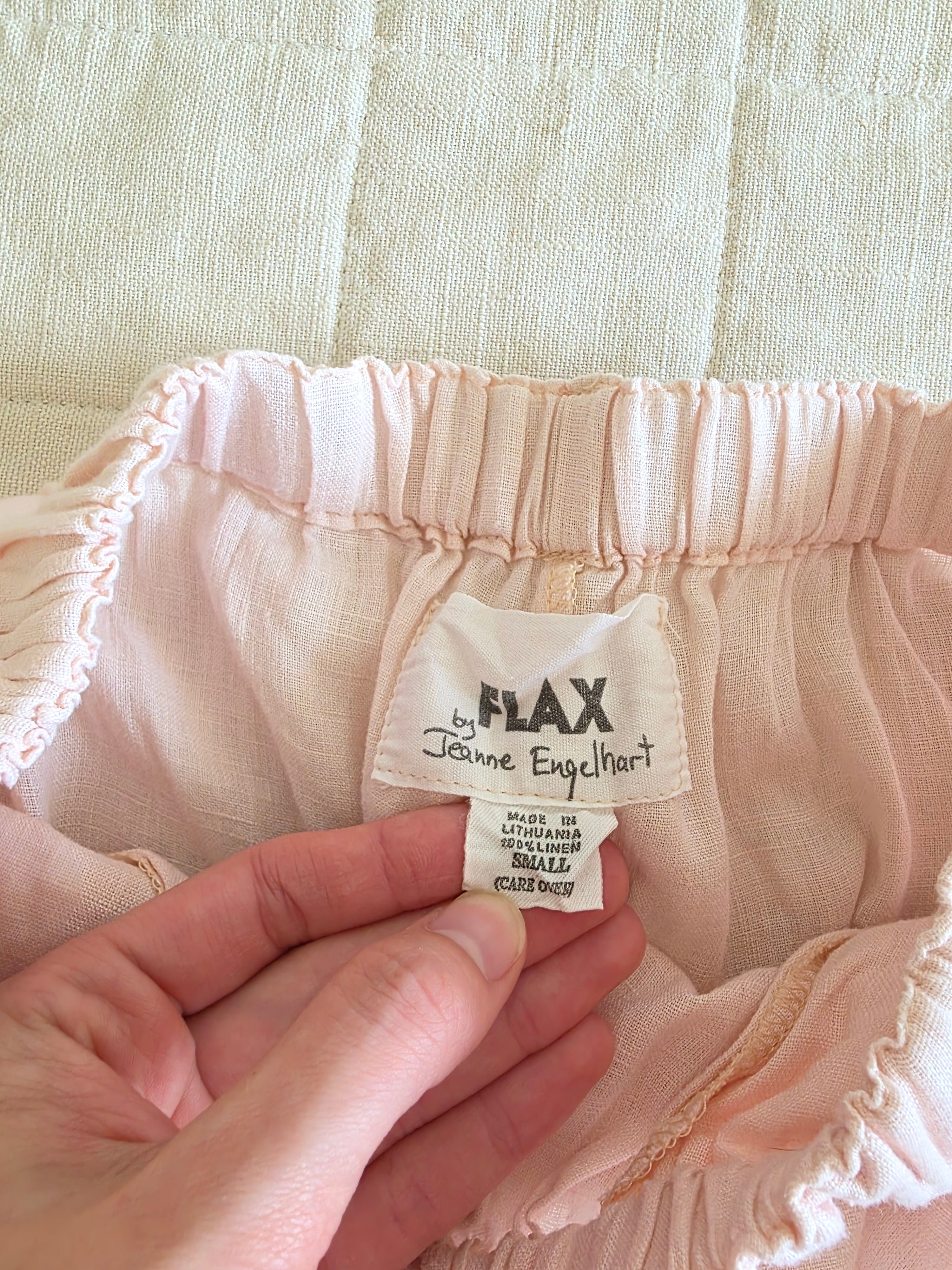 Flax Blush Linen Pants (S)