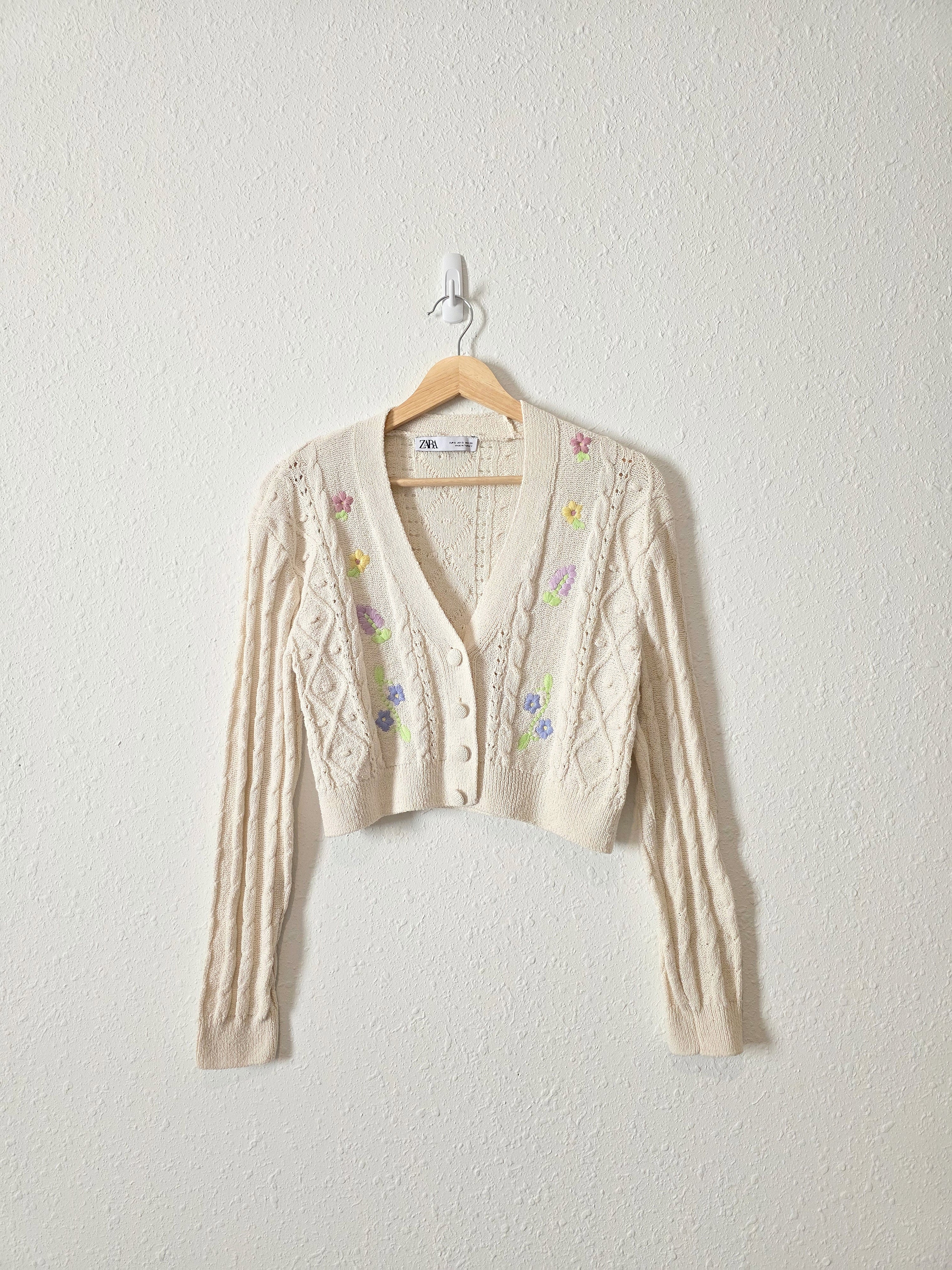Zara Floral Embroidered Cardigan (S)