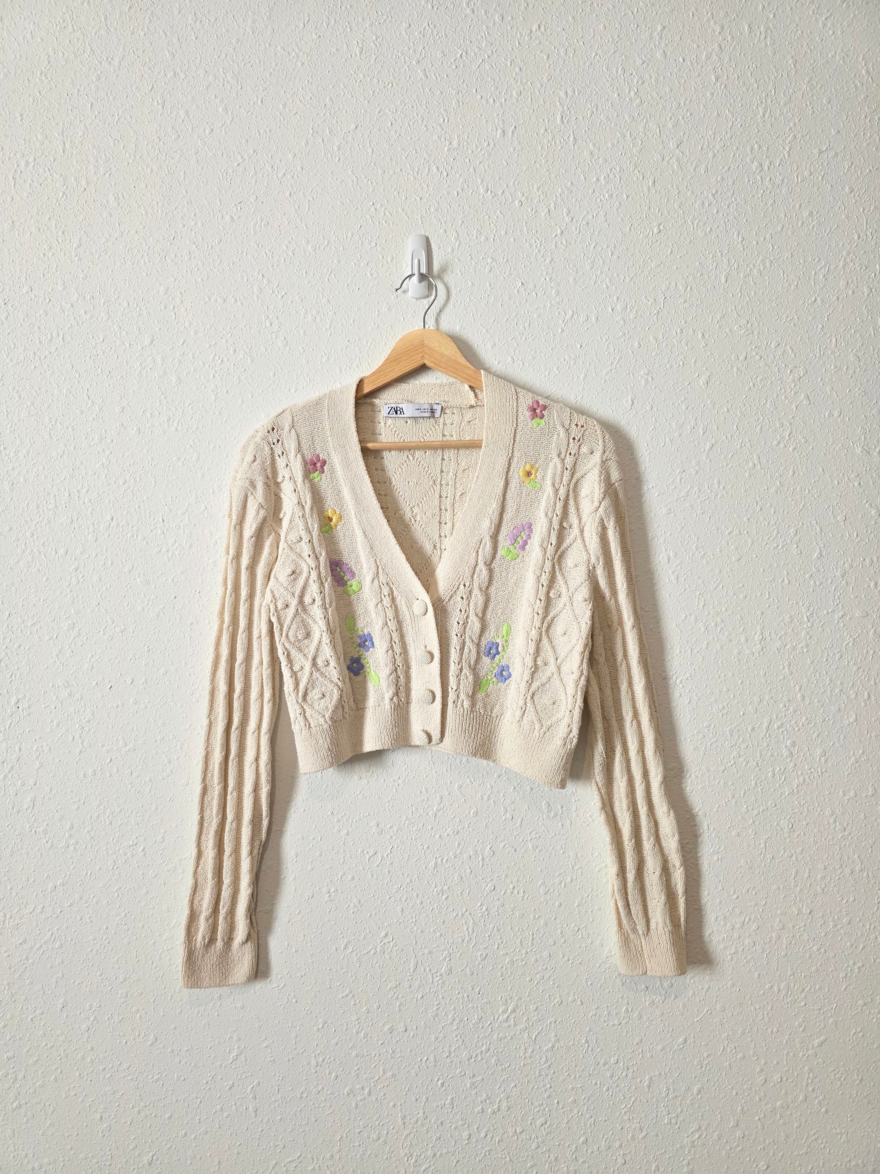 Zara Floral Embroidered Cardigan (S)