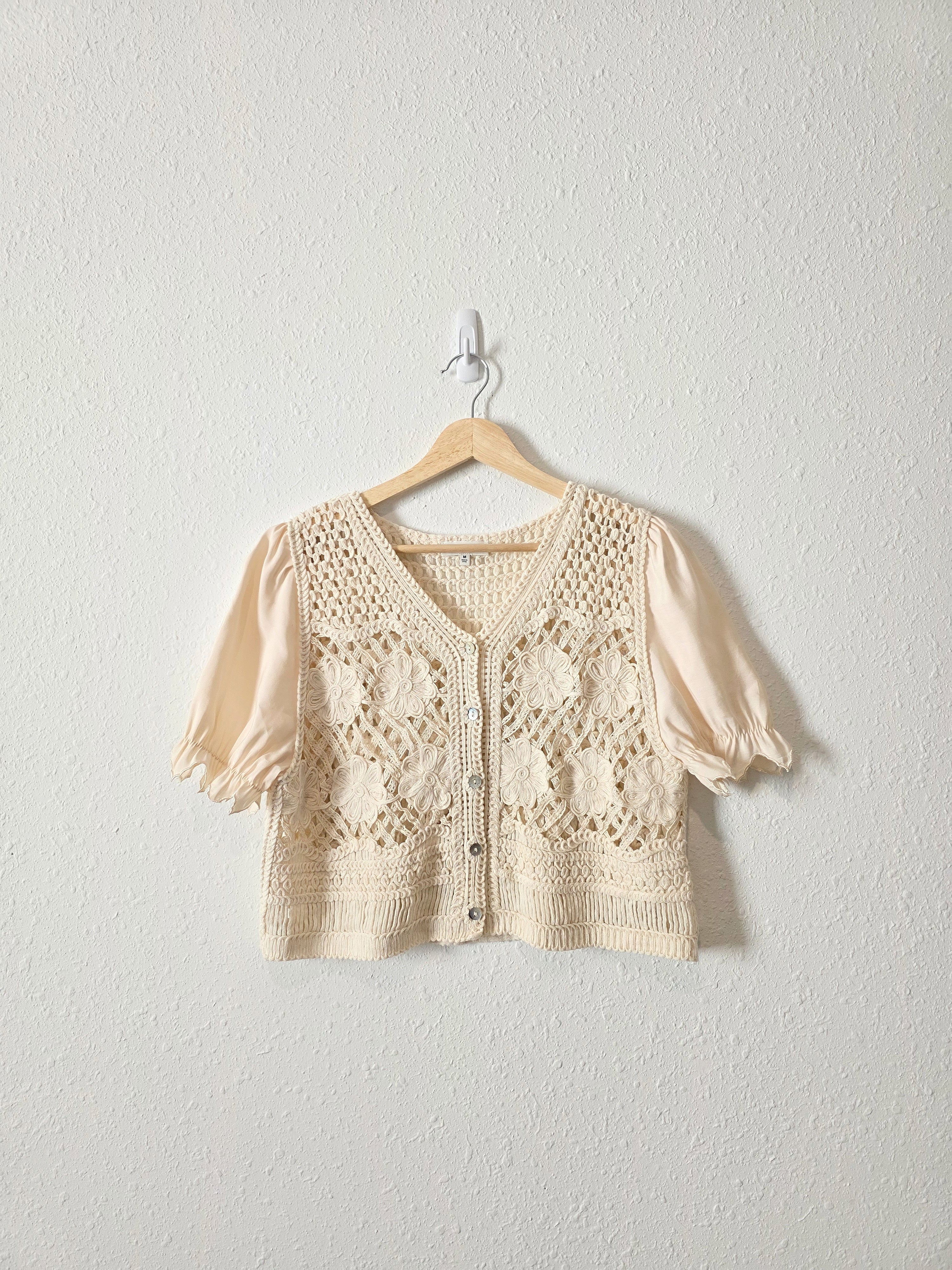 Another Love Floral Crochet Top (M)