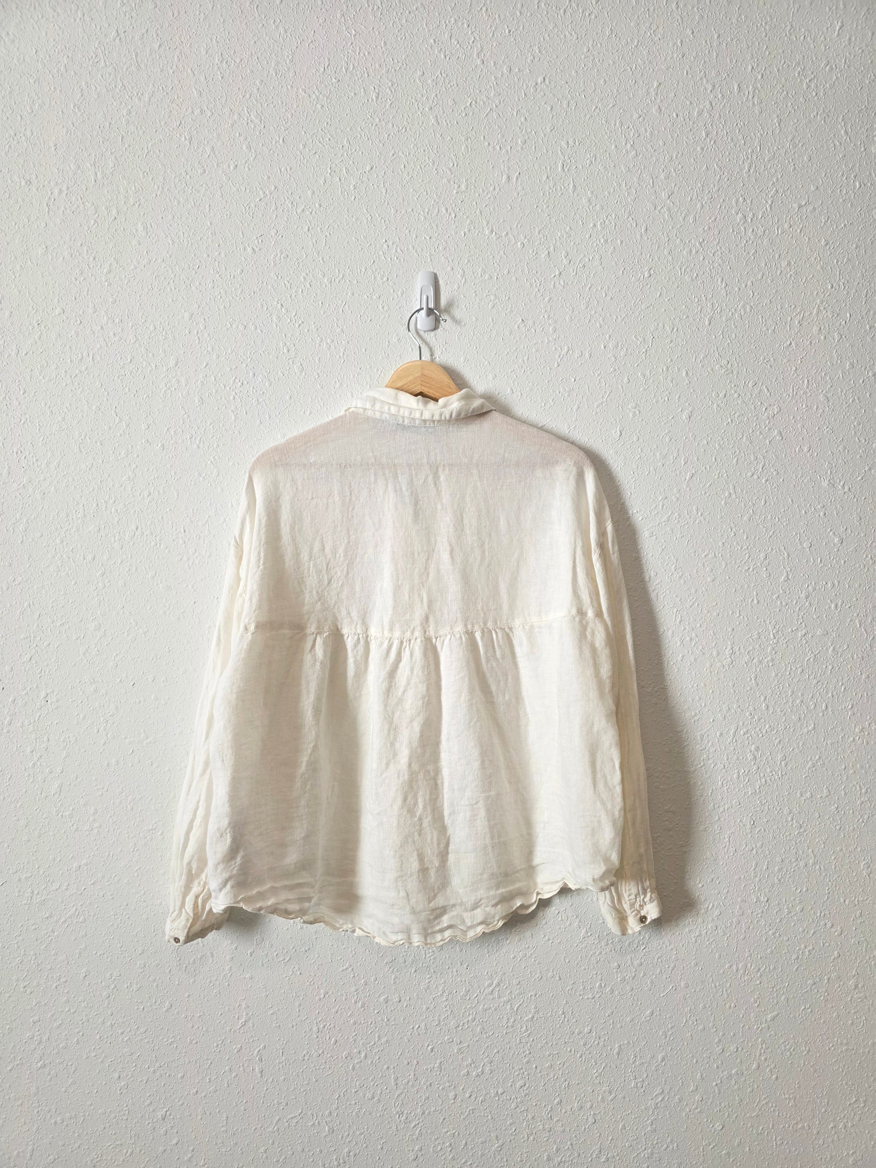 Zara Linen Button Up Shirt (S)