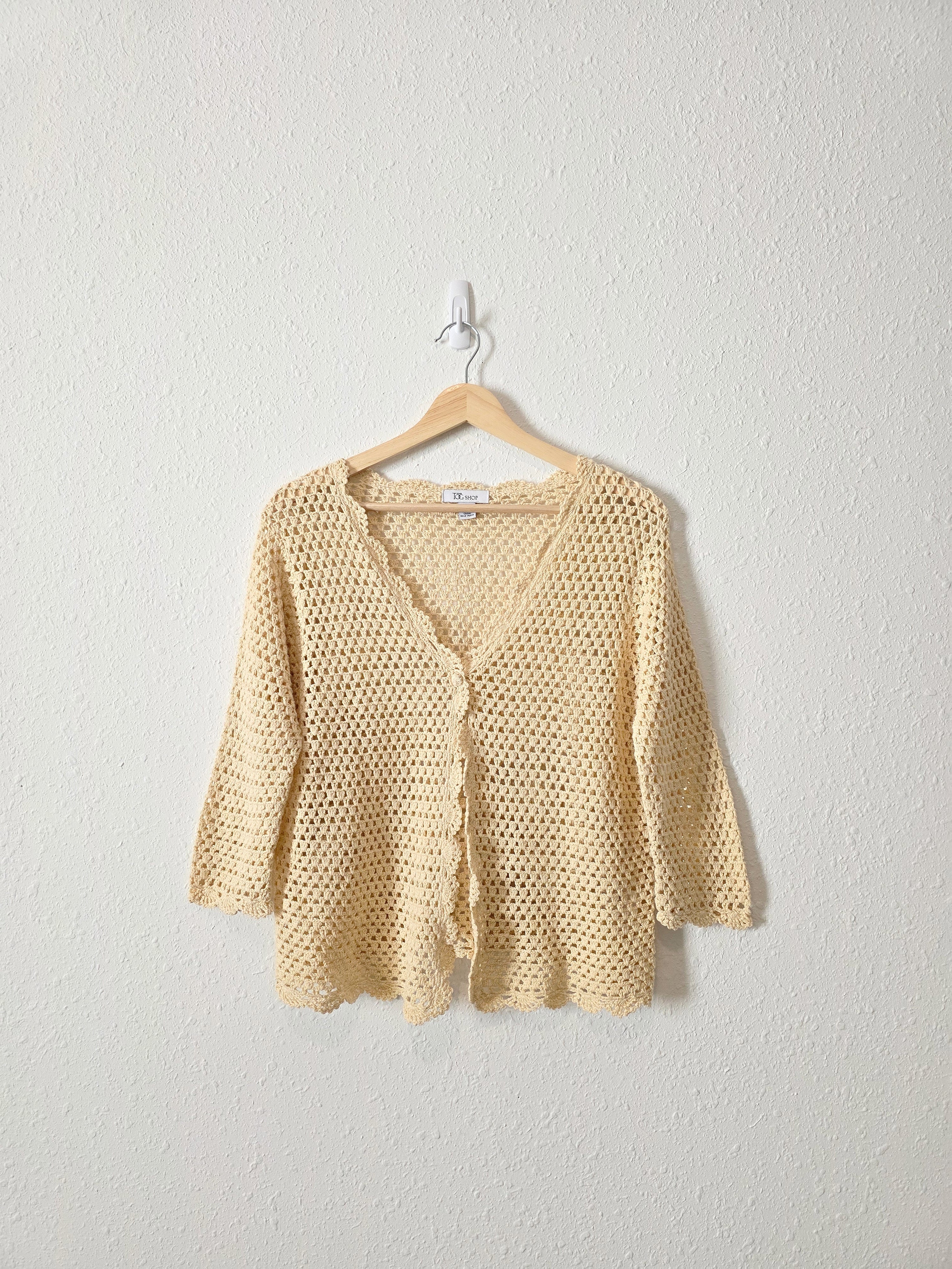 Vintage Crochet Knit Top (M)