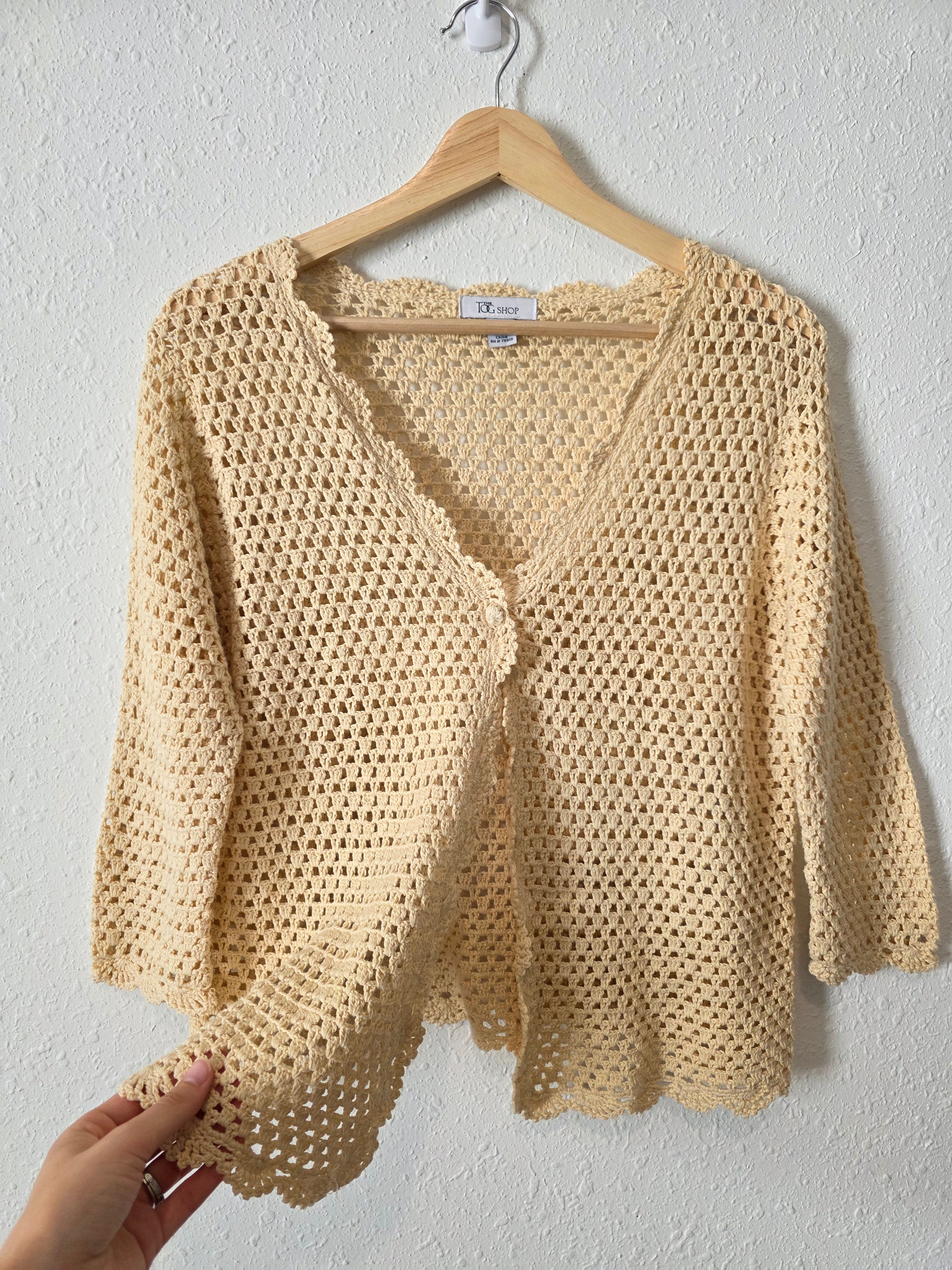 Vintage Crochet Knit Top (M)
