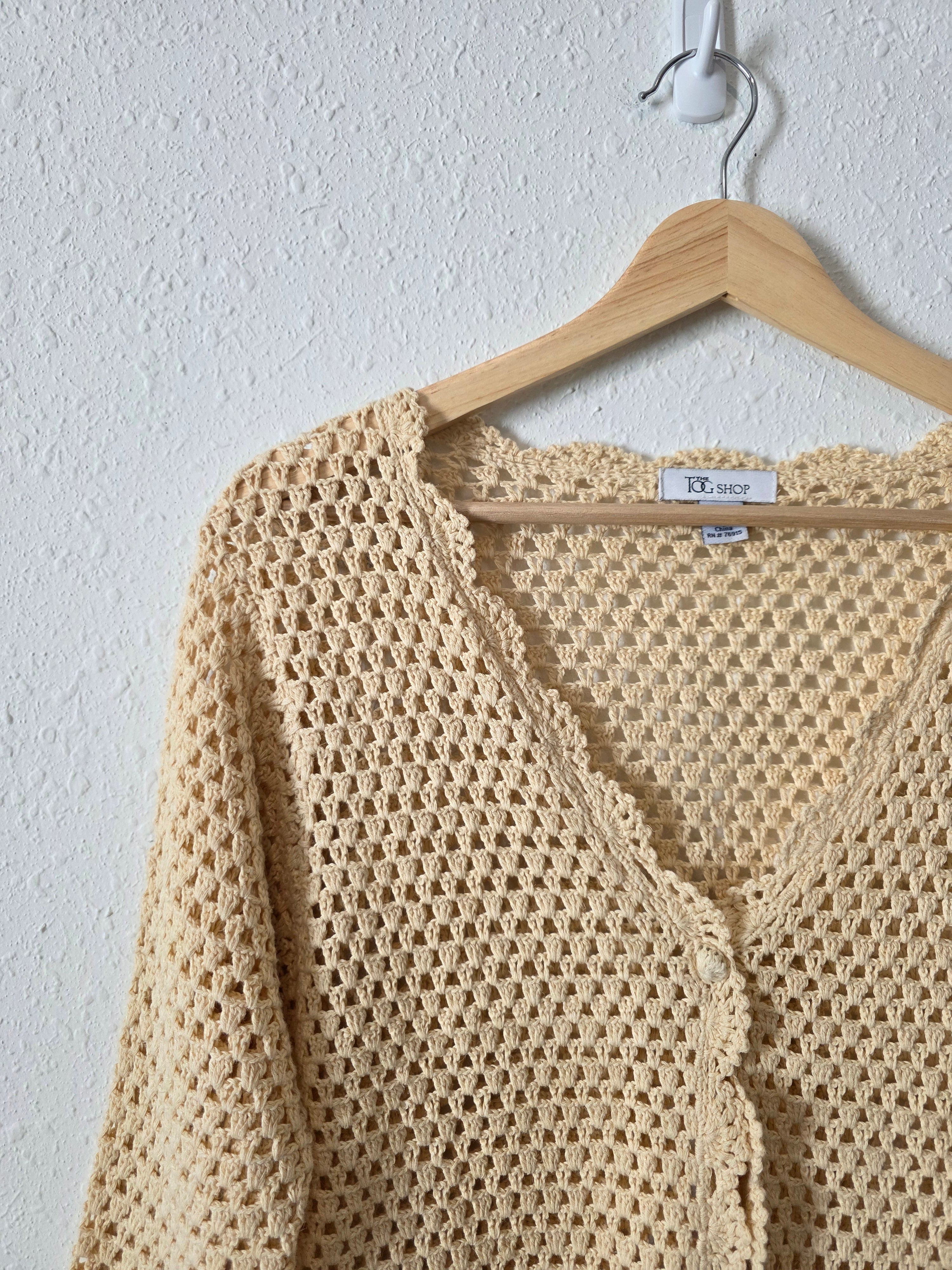 Vintage Crochet Knit Top (M)