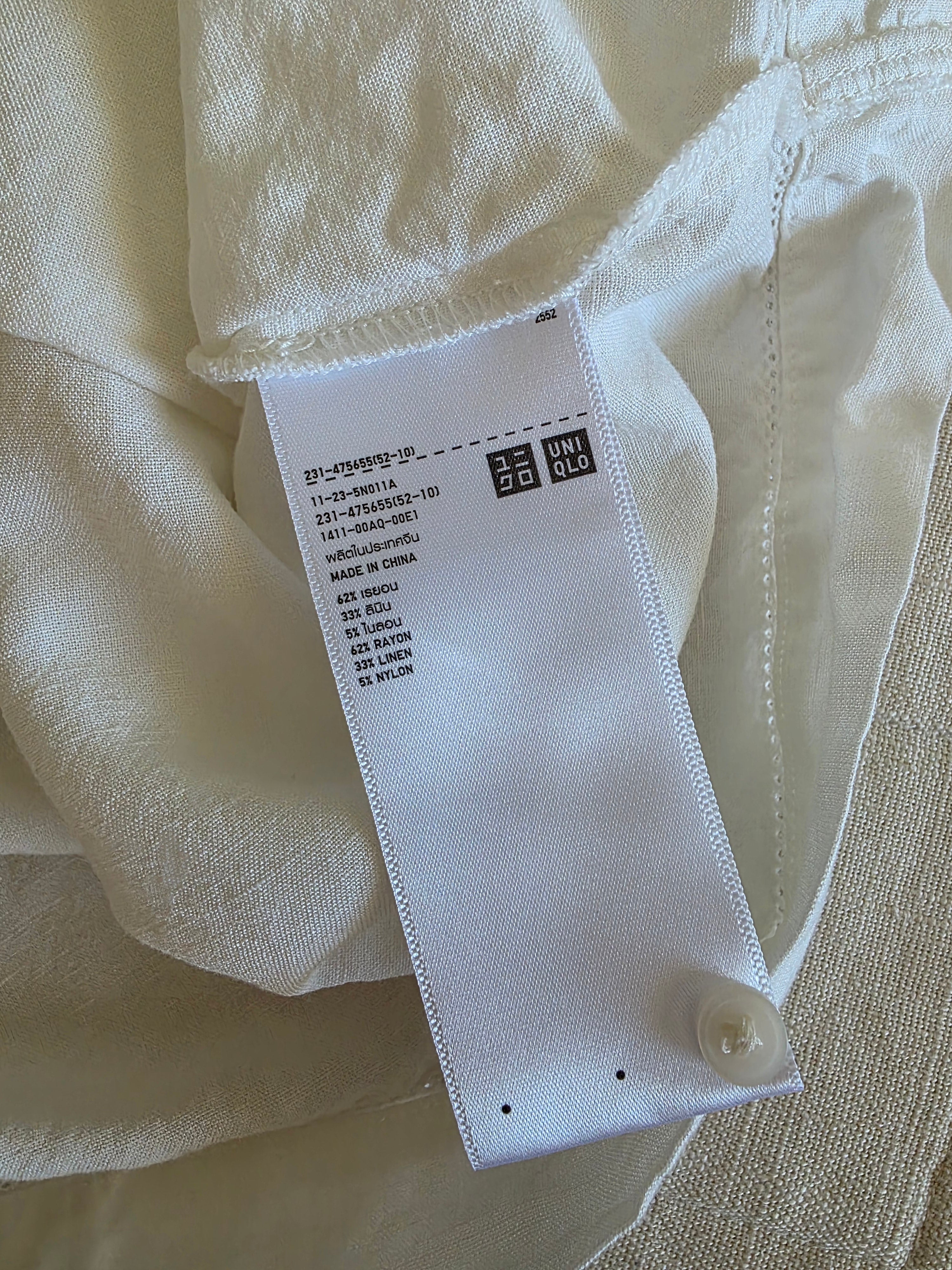 Linen Blend Puff Sleeve Top (XL)