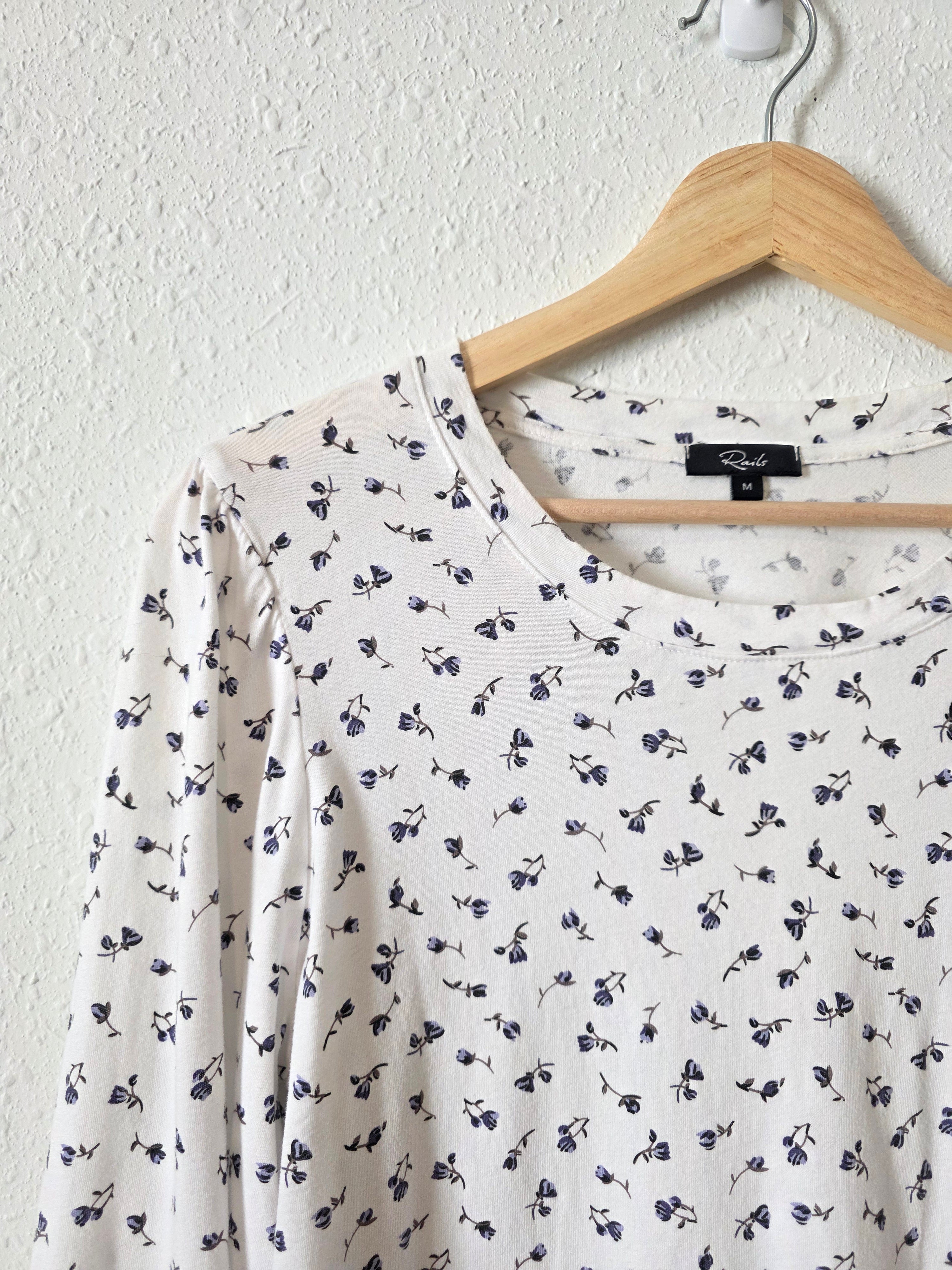 Rails Floral Puff Sleeve Tee (M)