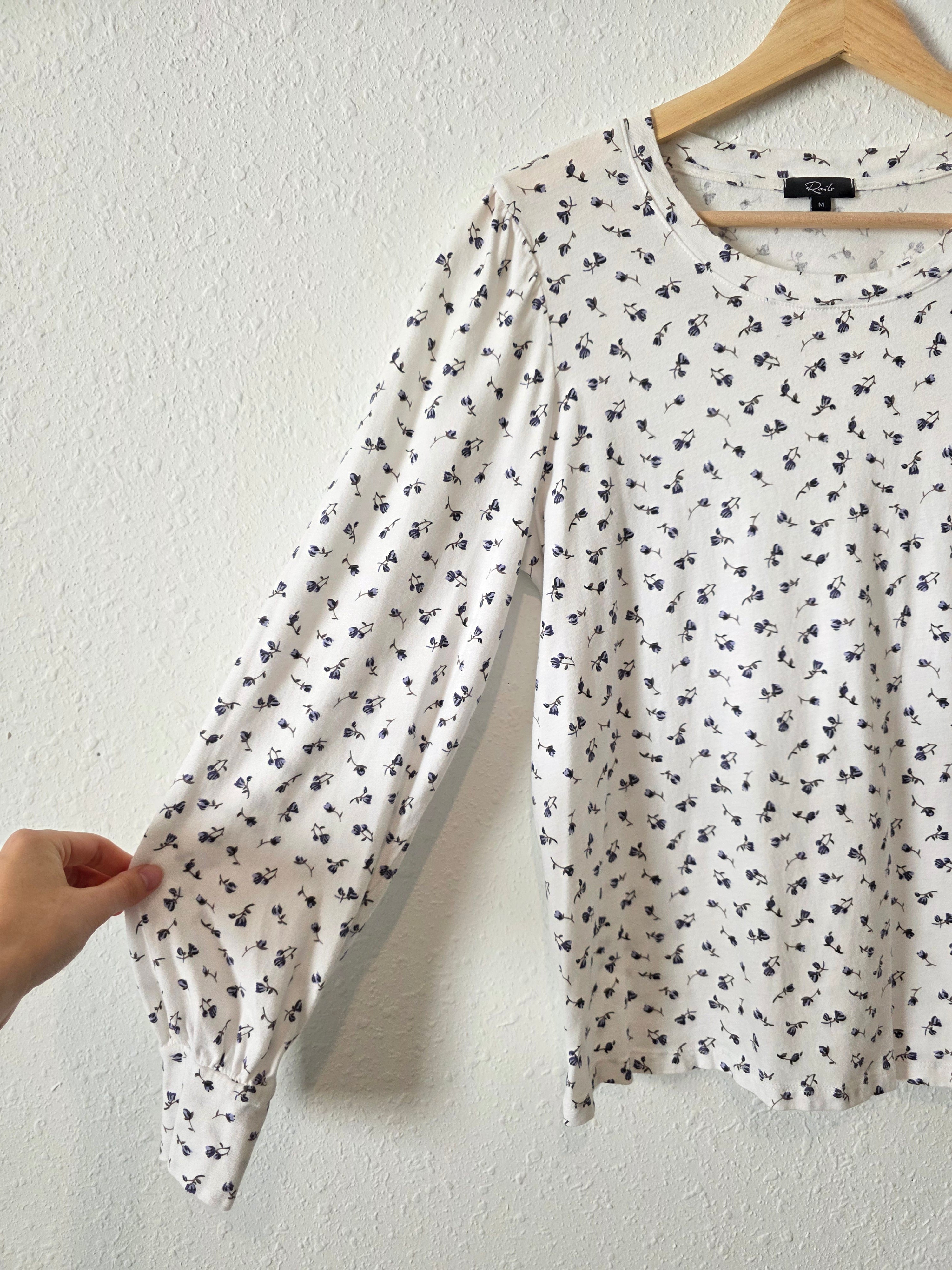 Rails Floral Puff Sleeve Tee (M)