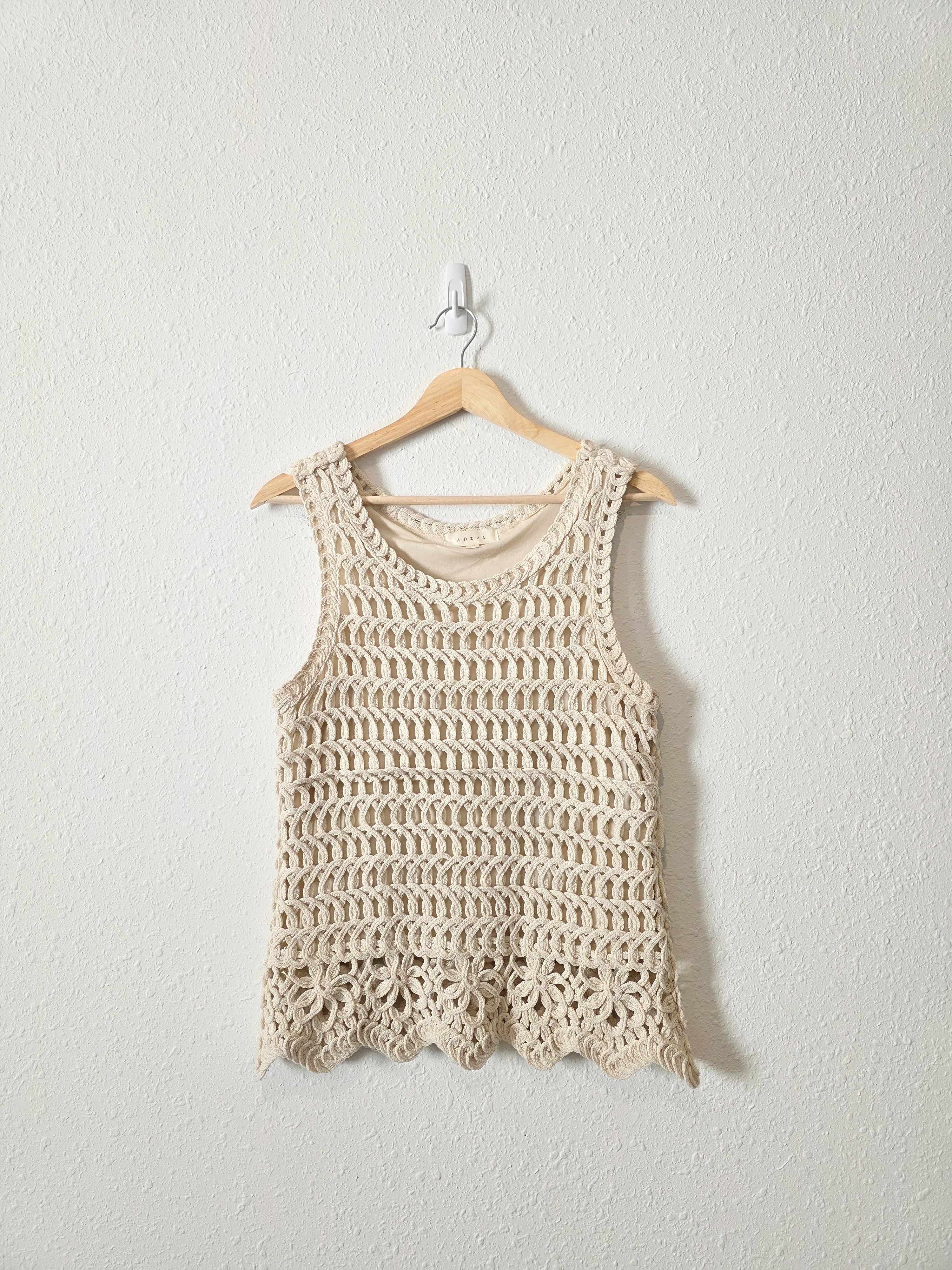 Neutral Crochet Knit Top (M)