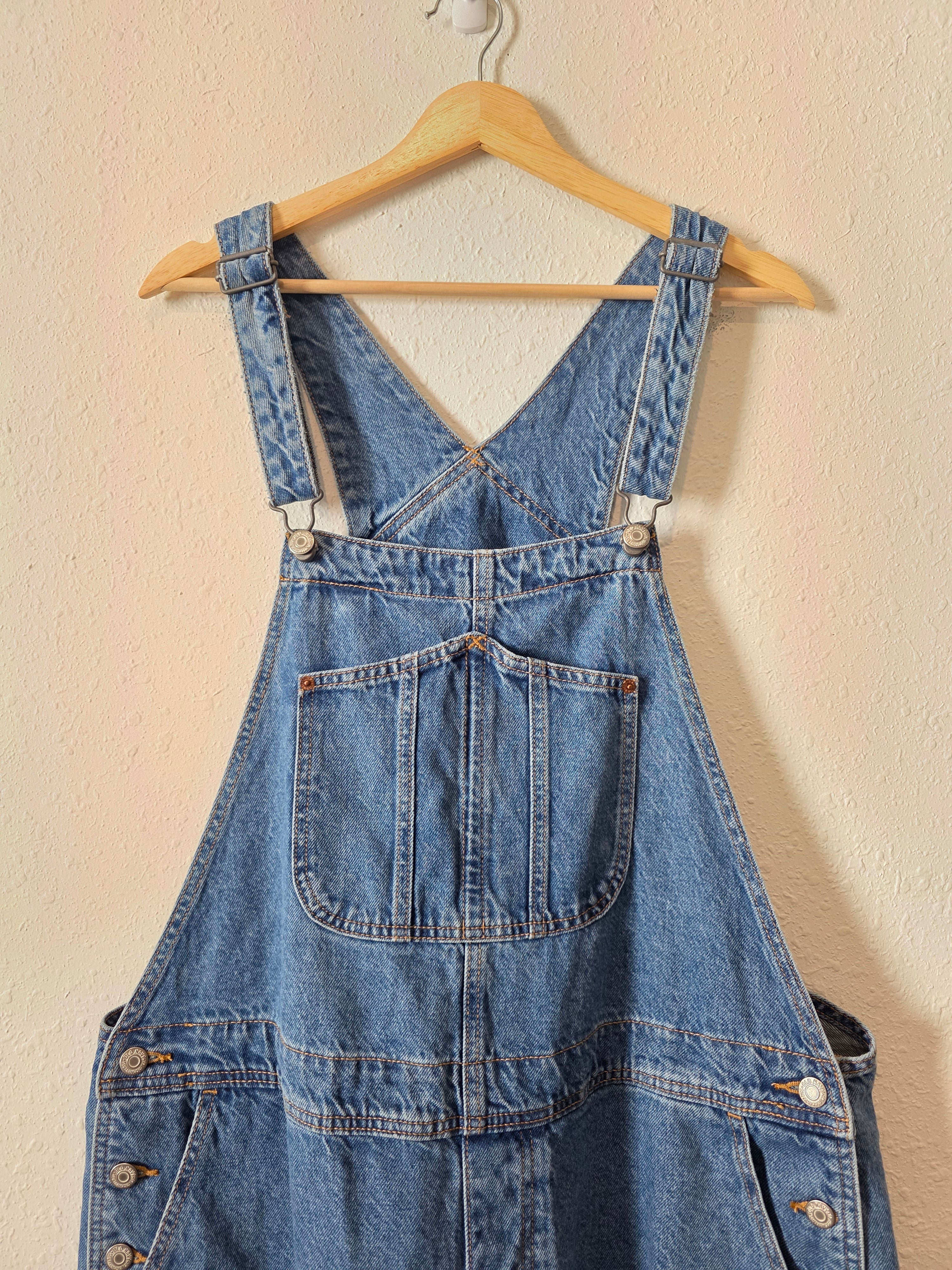 Relaxed Denim Shortalls (XL)
