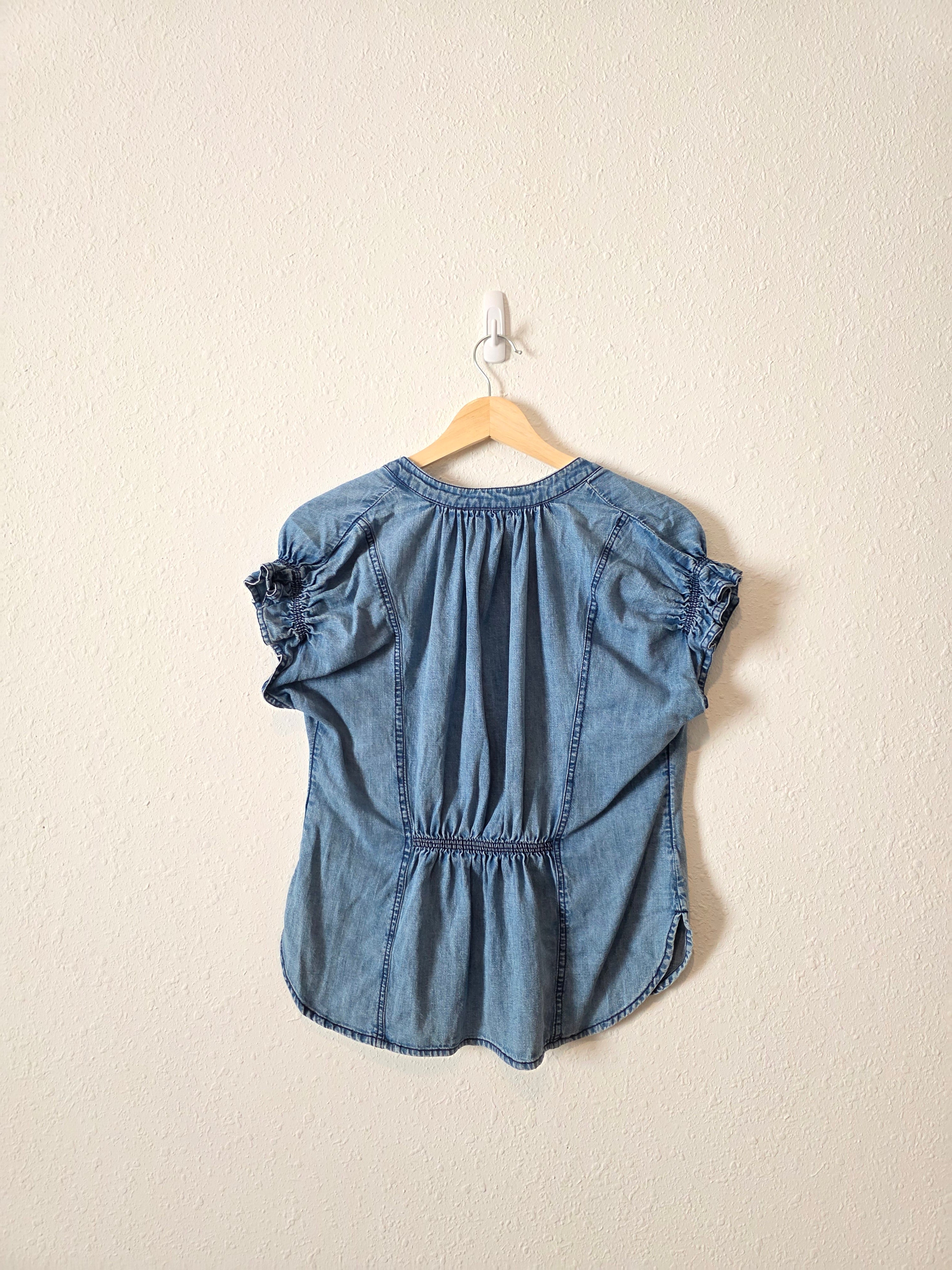 Anthropologie Pilcro Denim V Neck Top (XS)
