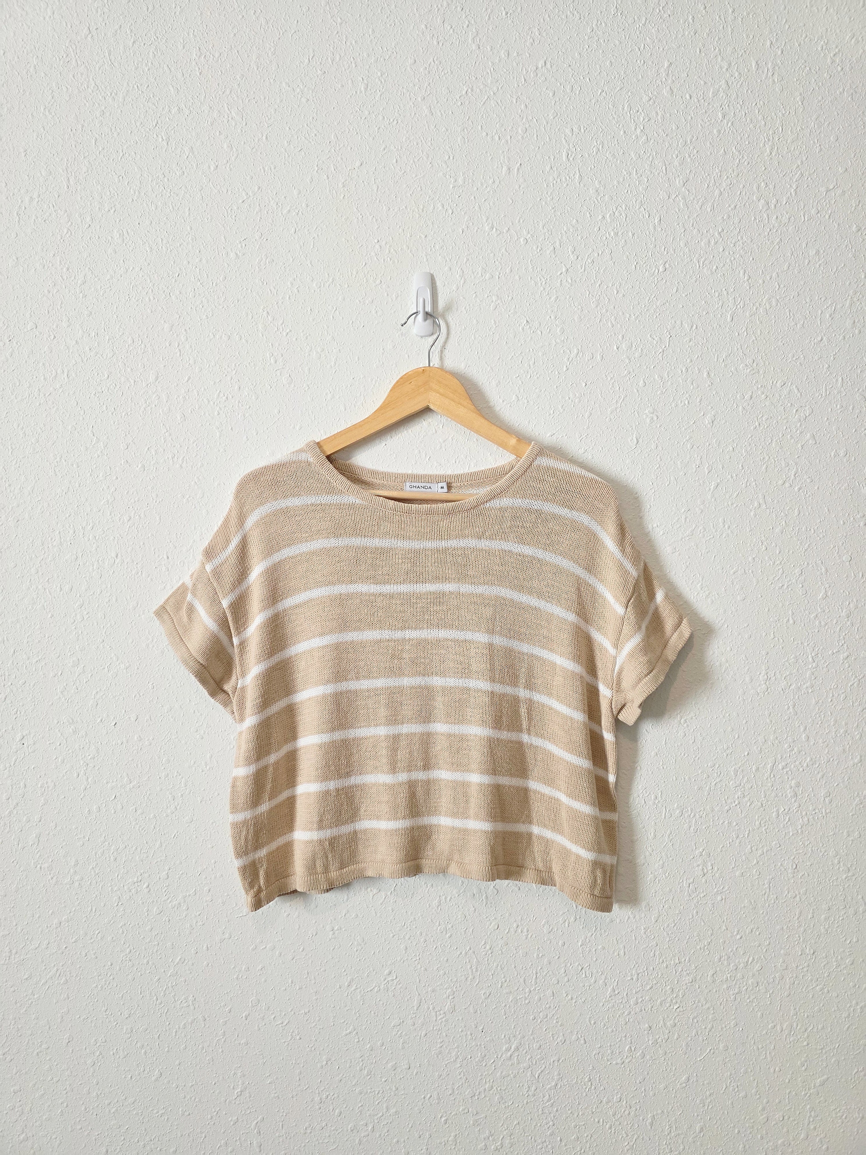 Ghanda Striped Boxy Knit Tee (M)