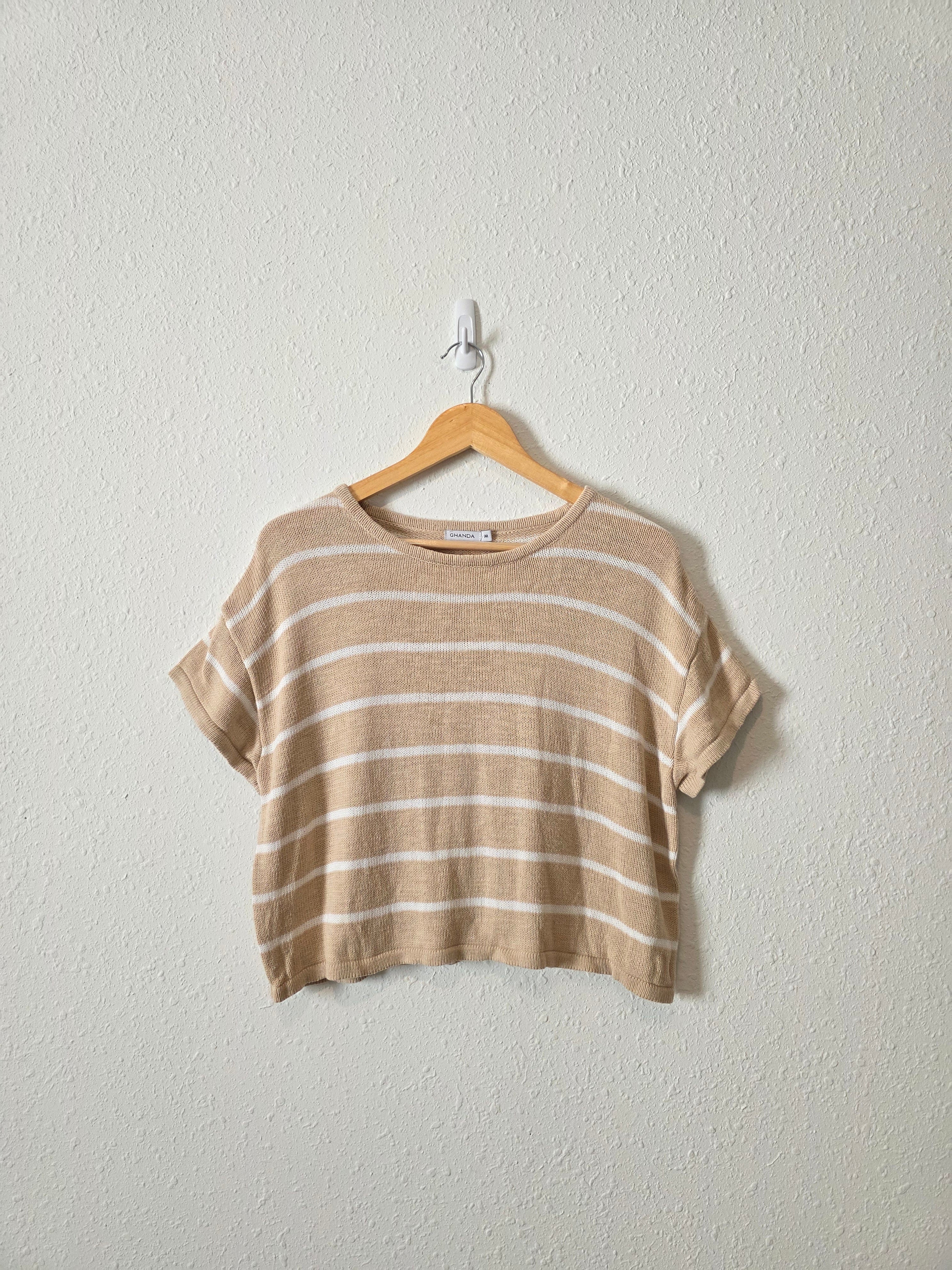 Ghanda Striped Boxy Knit Tee (M)