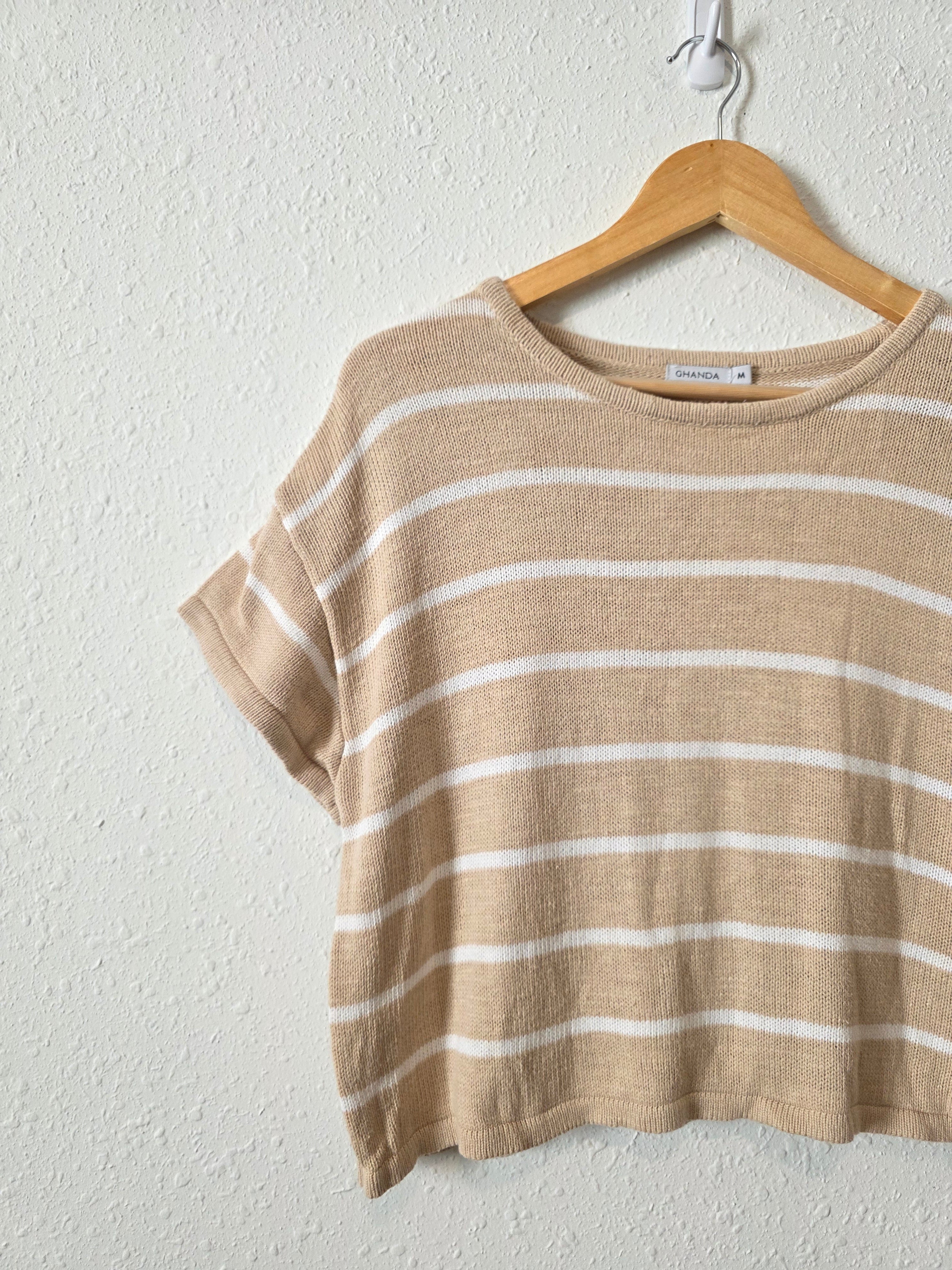 Ghanda Striped Boxy Knit Tee (M)