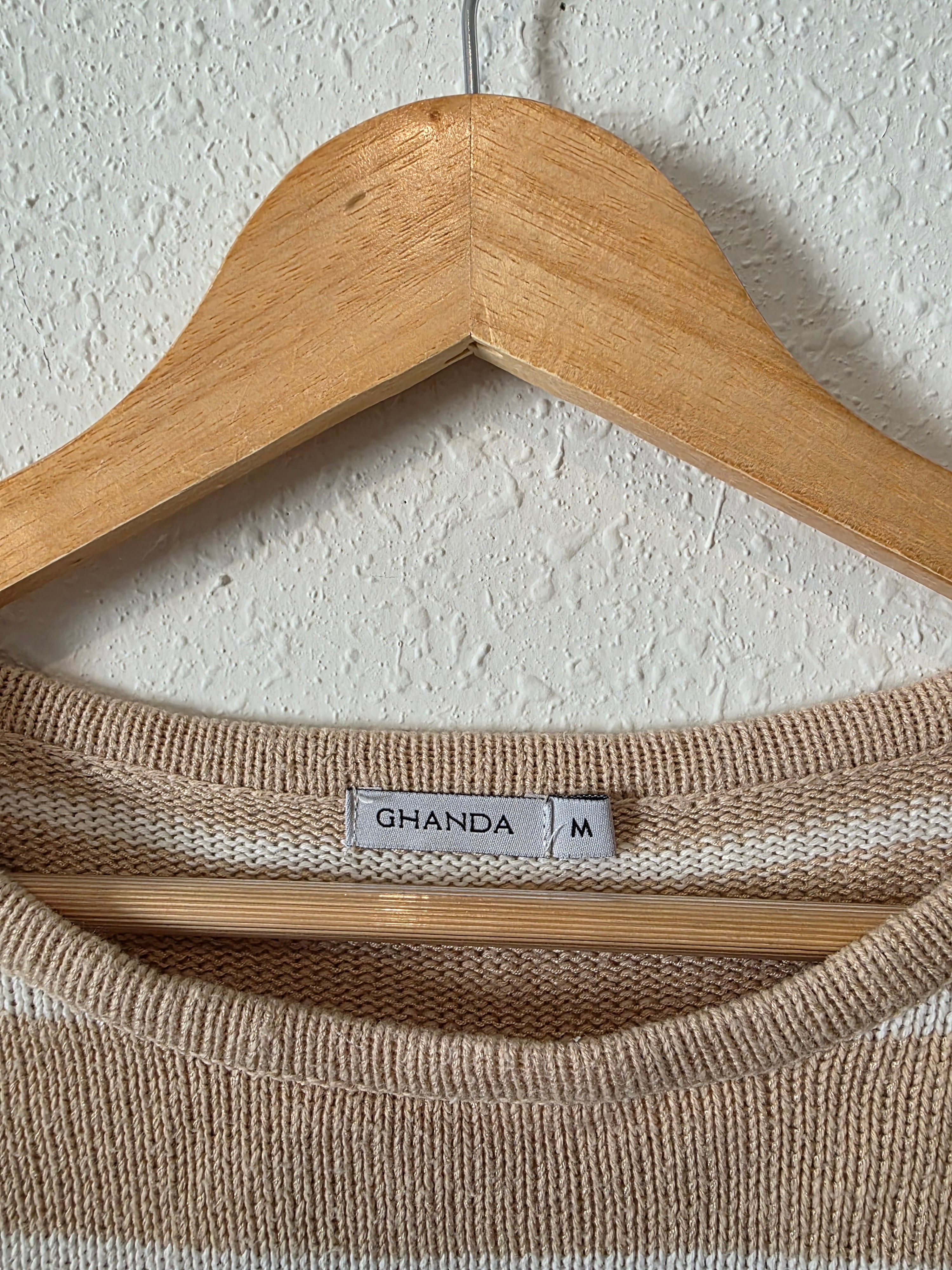 Ghanda Striped Boxy Knit Tee (M)