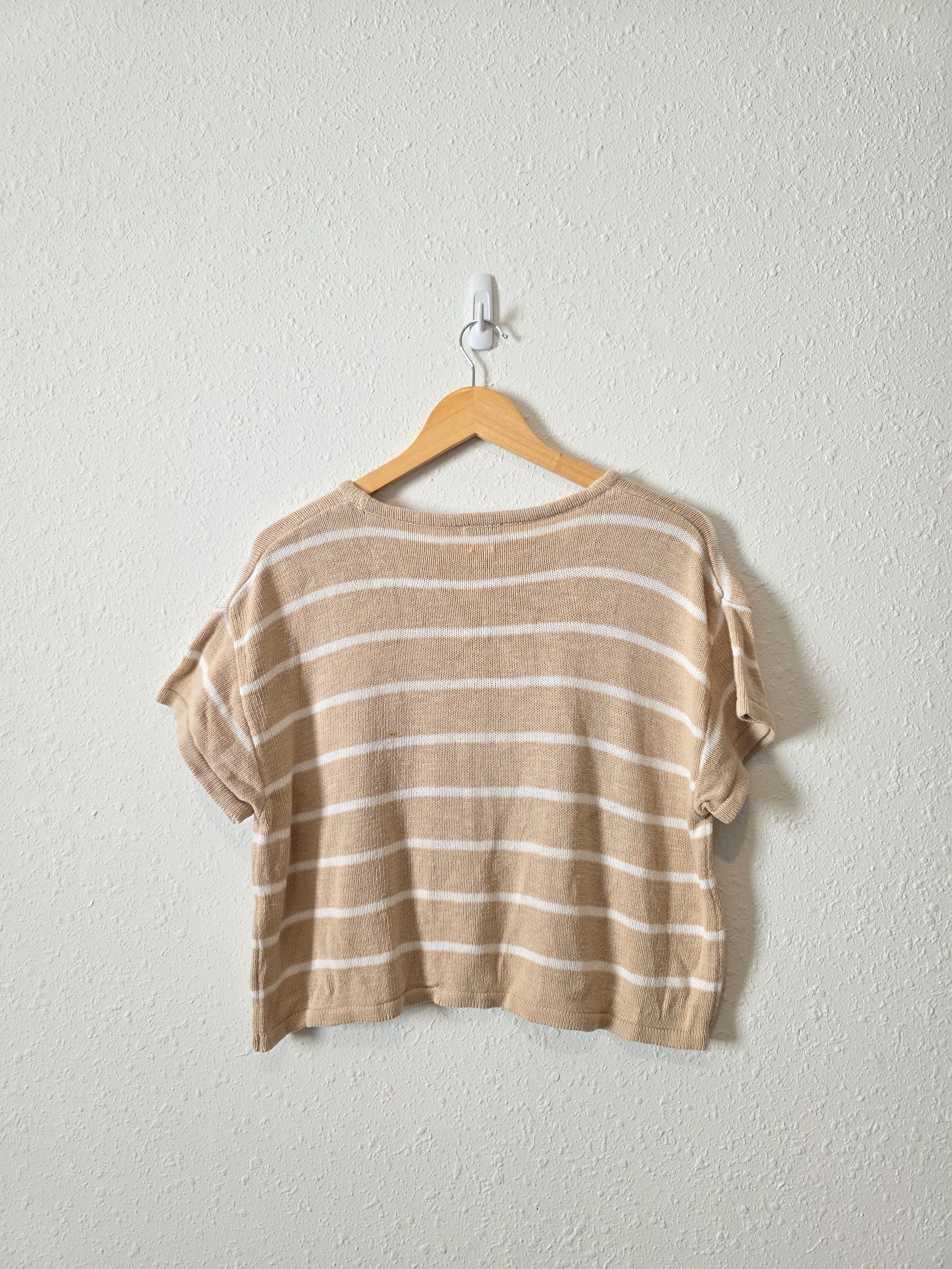 Ghanda Striped Boxy Knit Tee (M)