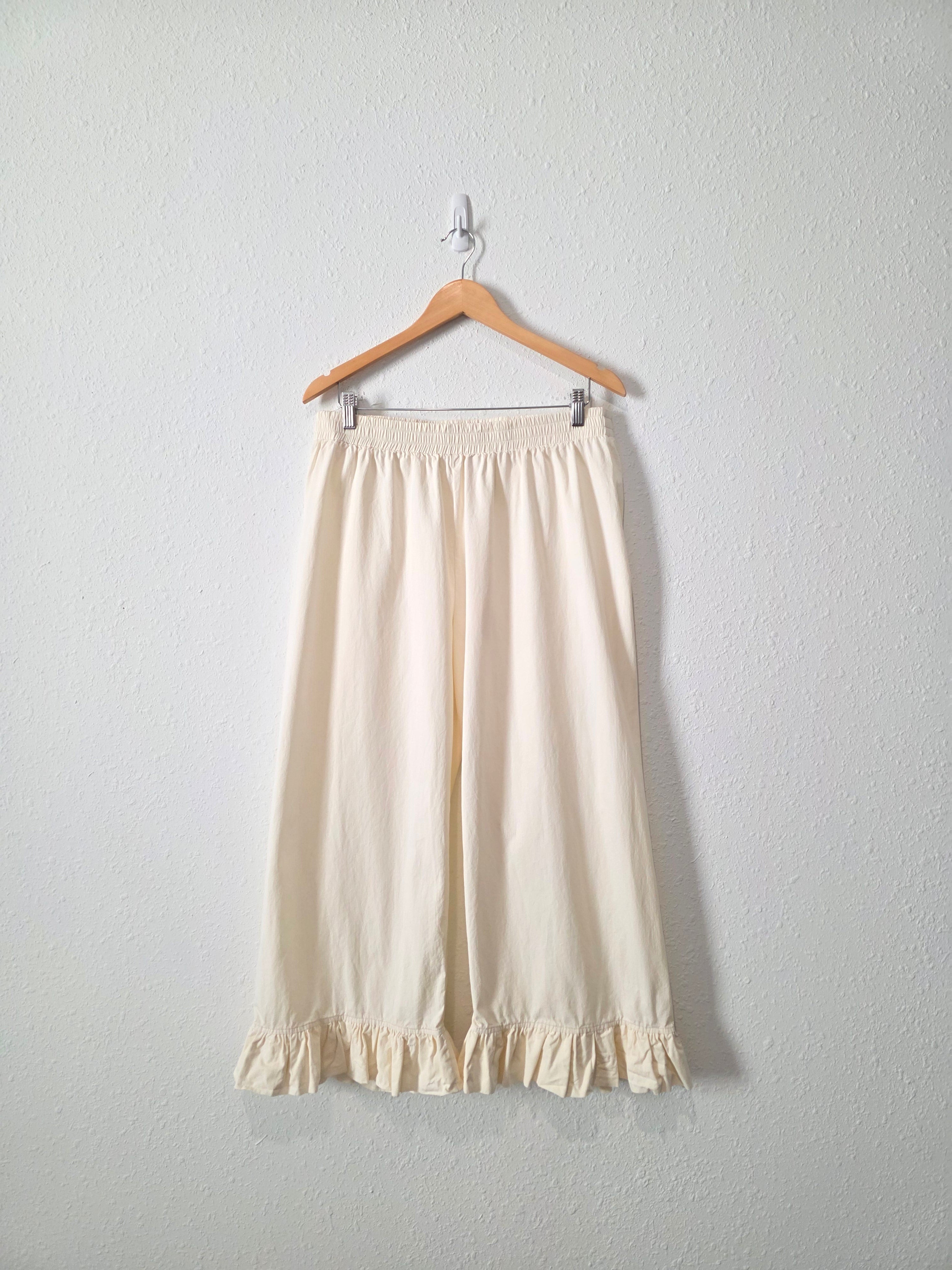 Sonderhaus Ruffle Hem Wide Leg Pants (M)