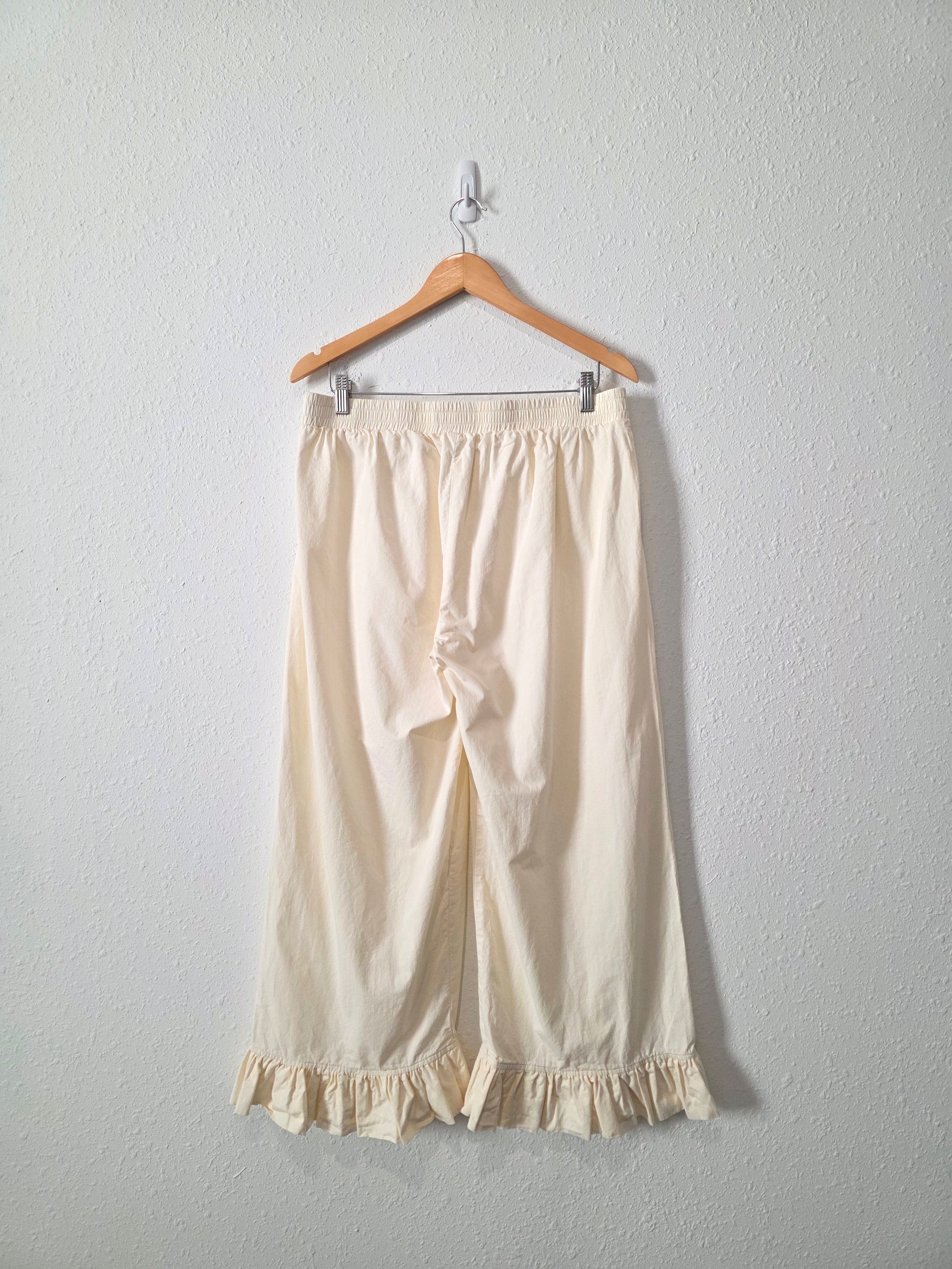 Sonderhaus Ruffle Hem Wide Leg Pants (M)