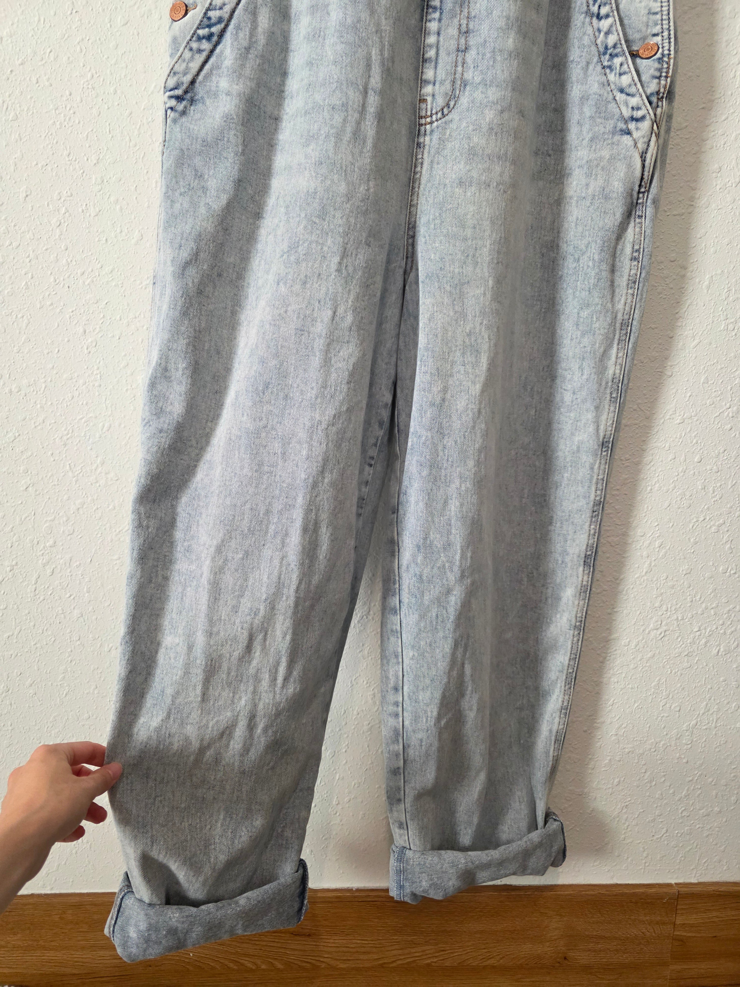 Light Wash Denim Overalls (XL)