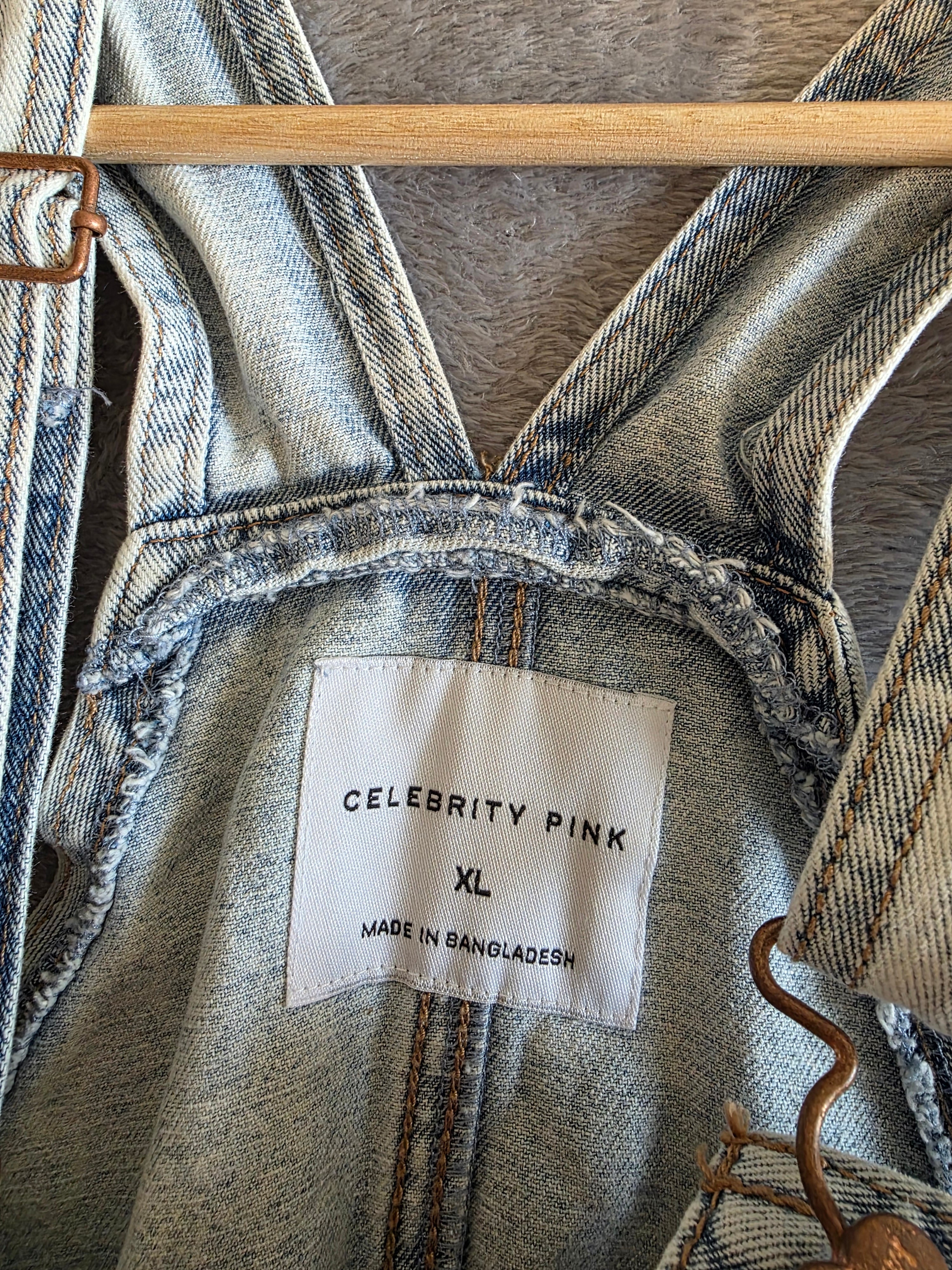 Light Wash Denim Overalls (XL)