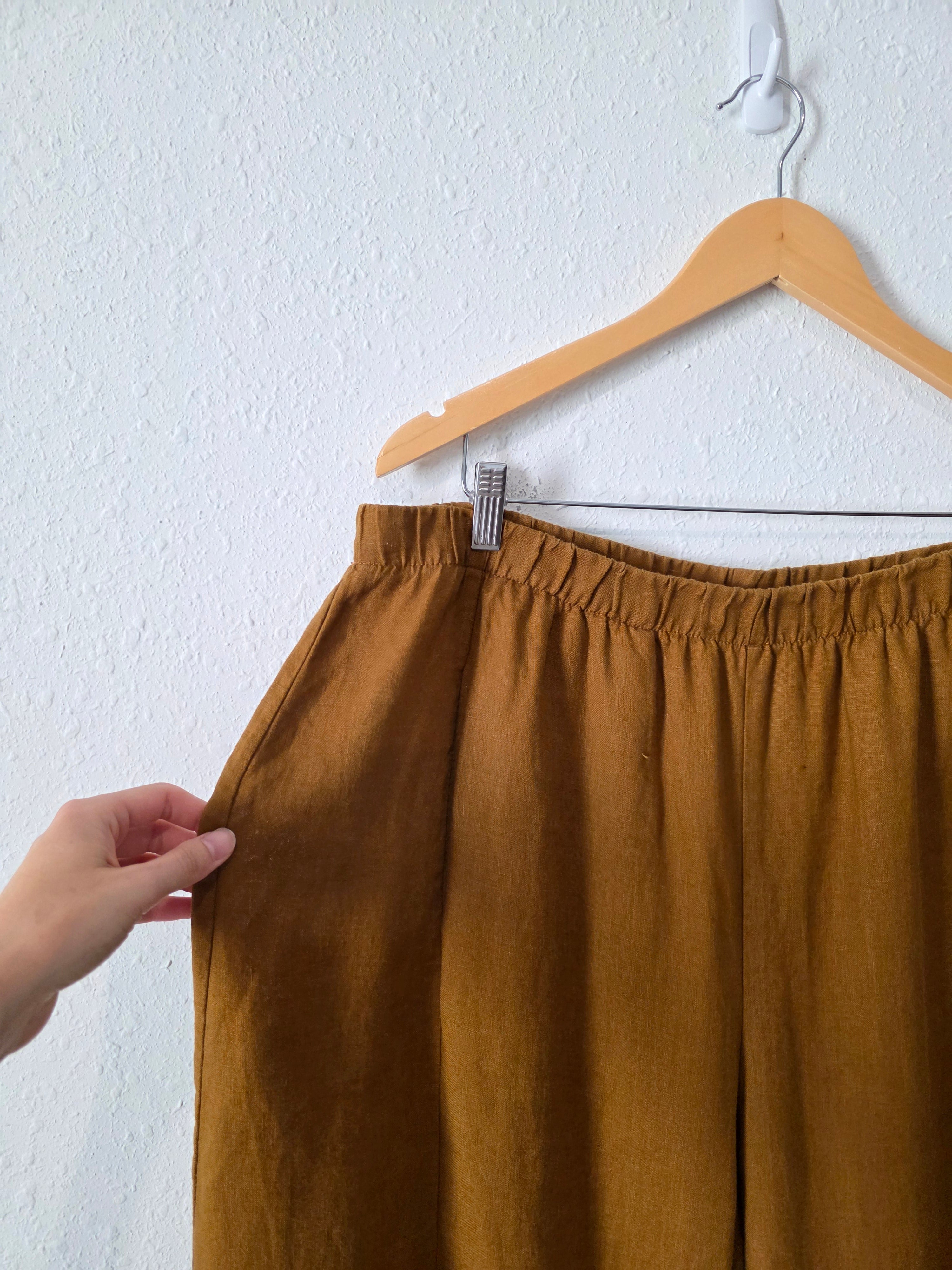 Lisa Bayne Barrel Linen Pants (XL)