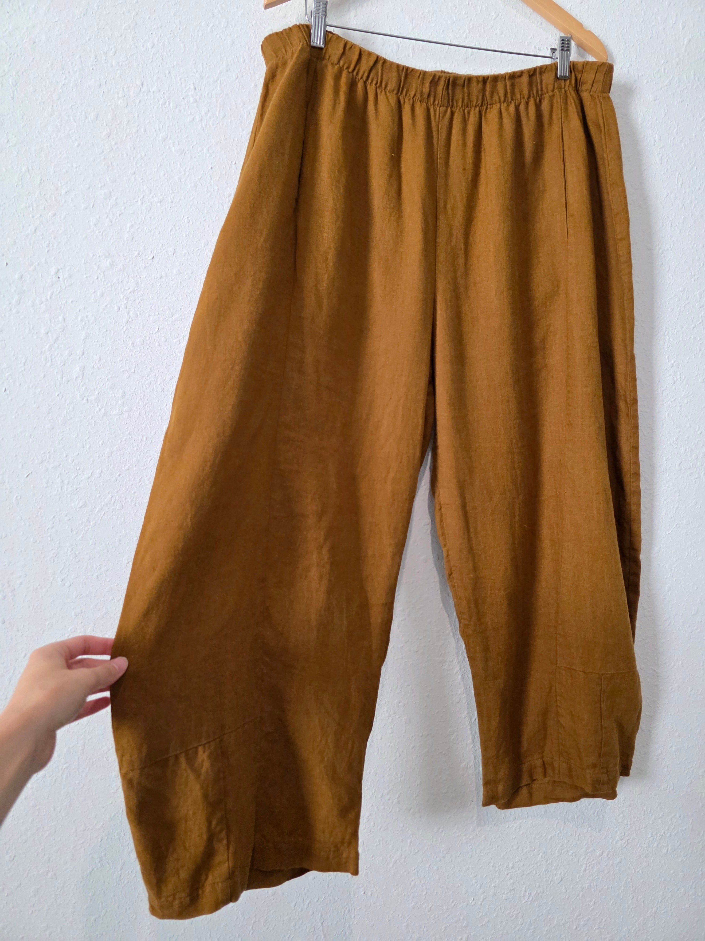 Lisa Bayne Barrel Linen Pants (XL)