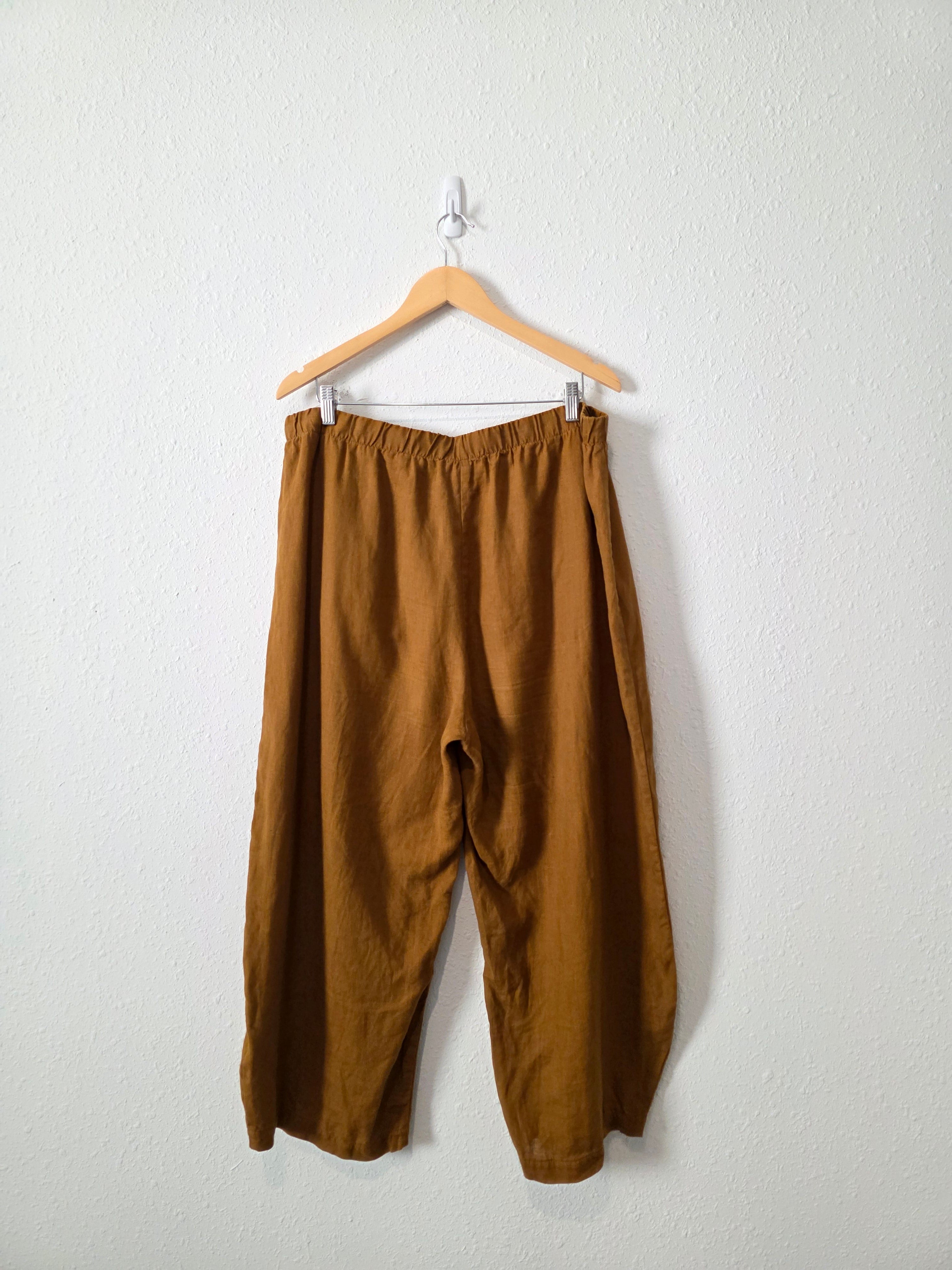 Lisa Bayne Barrel Linen Pants (XL)